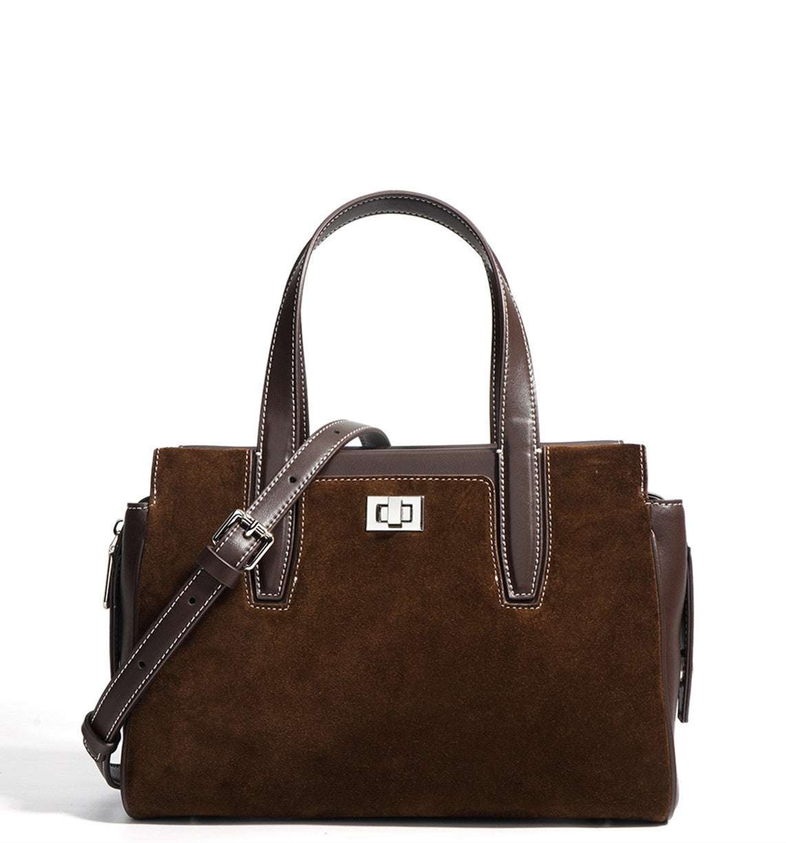 Premium Suede Leather Work Bag for Women & Men - Durable & Stylish Laptop Briefcase for Office, Business, Travel & Commuting