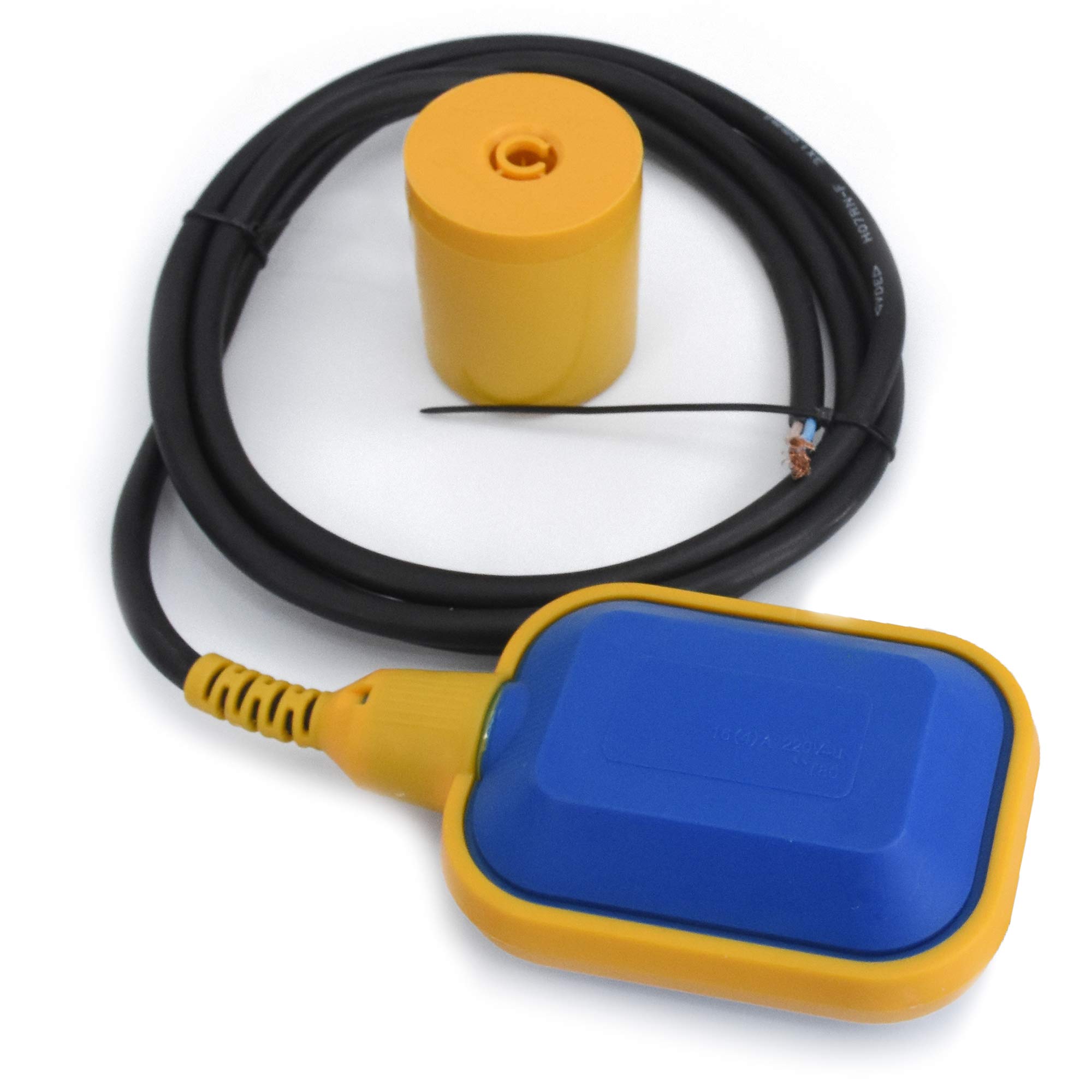 16A 250V Submersible Pump Float Switch with 2m Cable - Automatic Water Level Control for Pools, Tanks & Sump Pumps