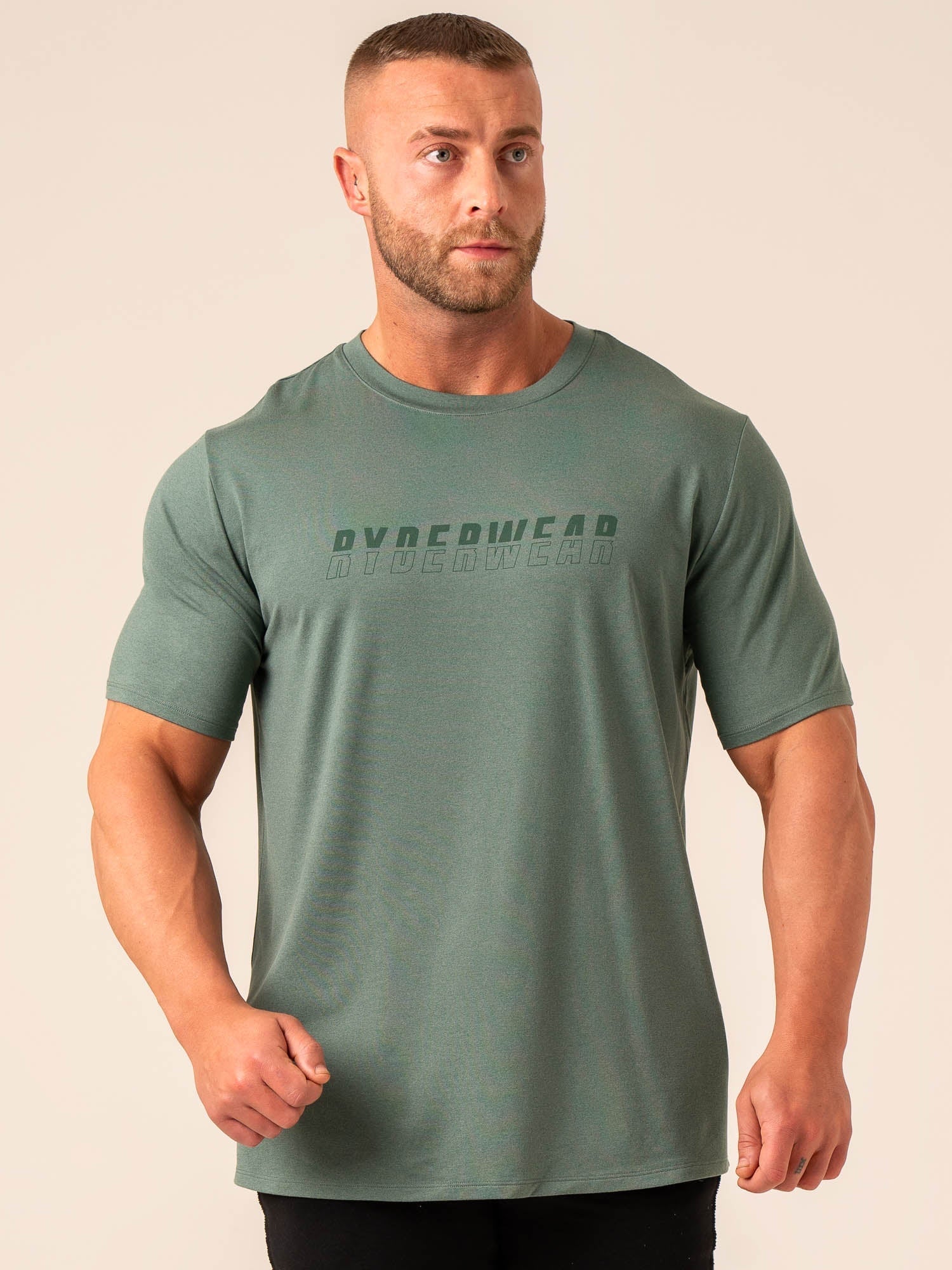Premium Soft Tech T-Shirt for Men & Women - Breathable Fern Green Marl Cotton Tee - Perfect for Casual Wear, Gym, and Outdoor Activities
