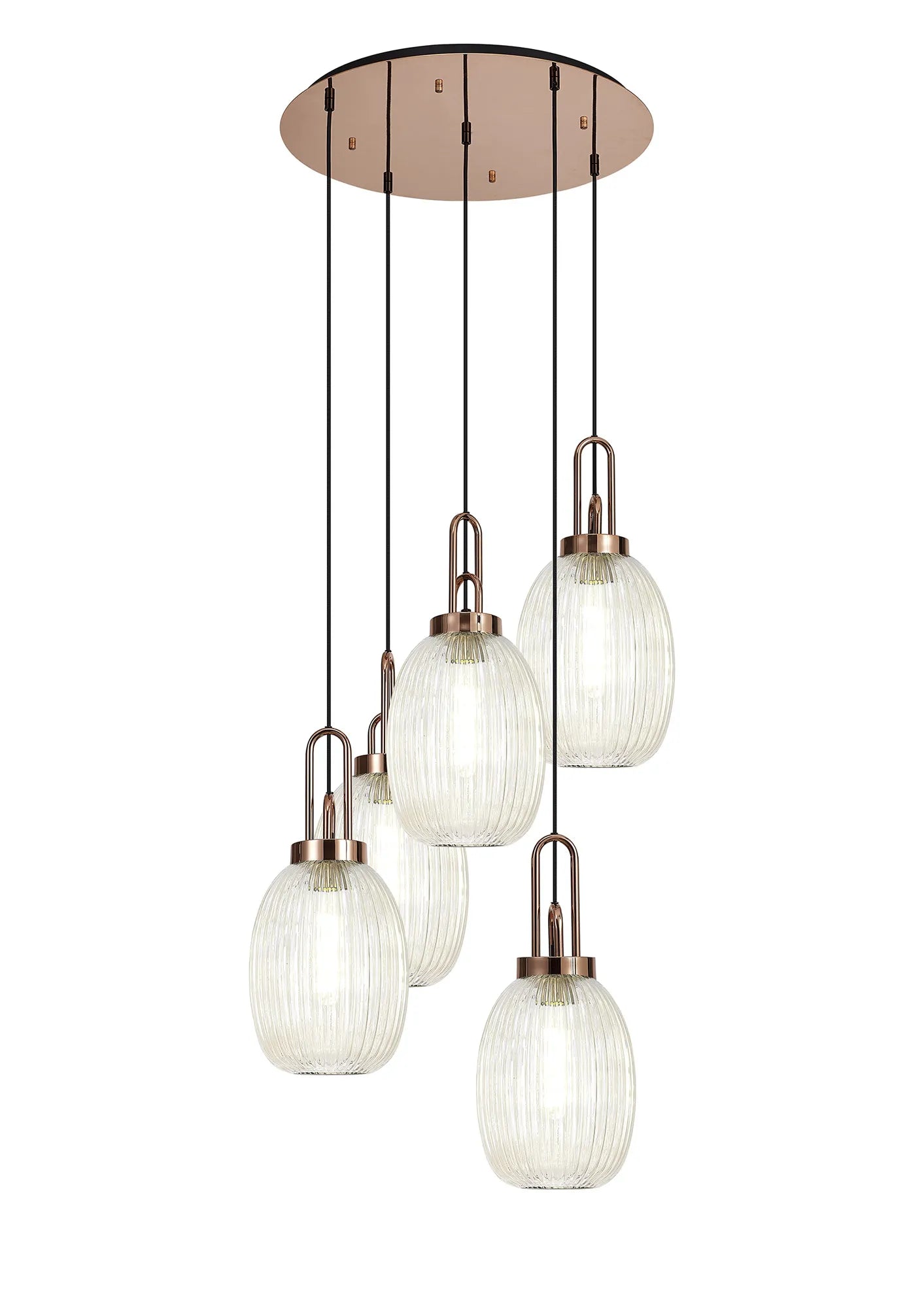 Stylish Cadiz 5-Light Cluster Pendant Light Fixture - Modern Ceiling Lighting for Dining Room, Kitchen & Living Room