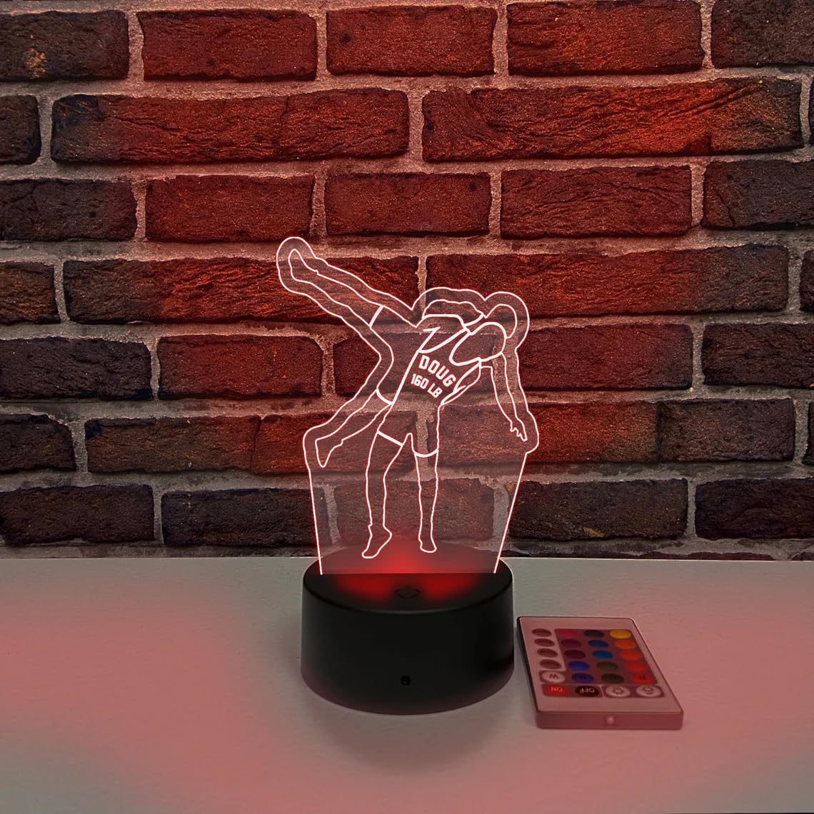 Custom Wrestling Night Light - LED Desk Lamp with Personalized Ornament, Perfect for Bedroom, Office & Wrestling Fan Gift - VWAQ ACR22
