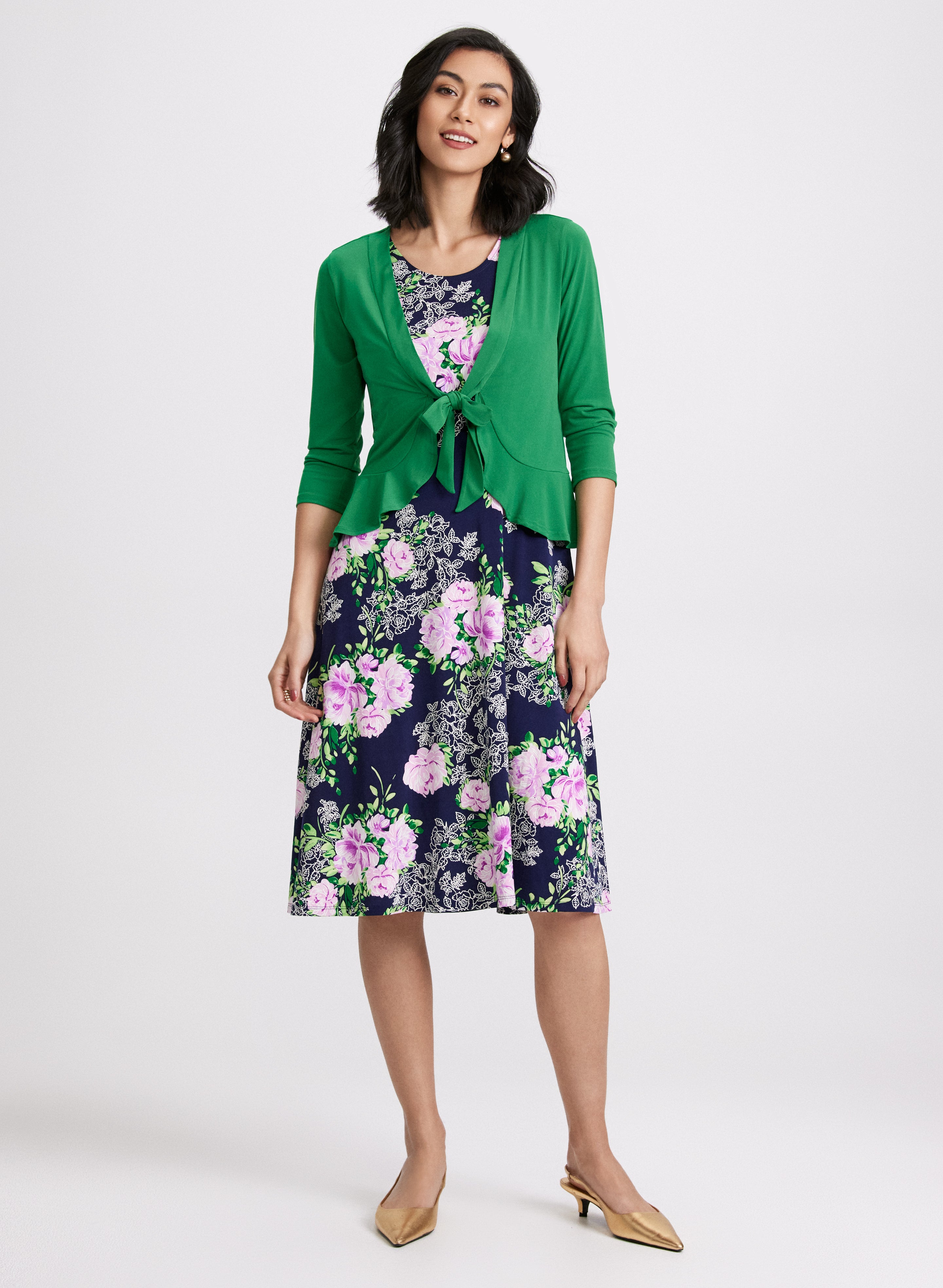 Elegant Bolero & Floral Print Dress for Women | Summer Party, Wedding Guest & Special Occasion Outfit