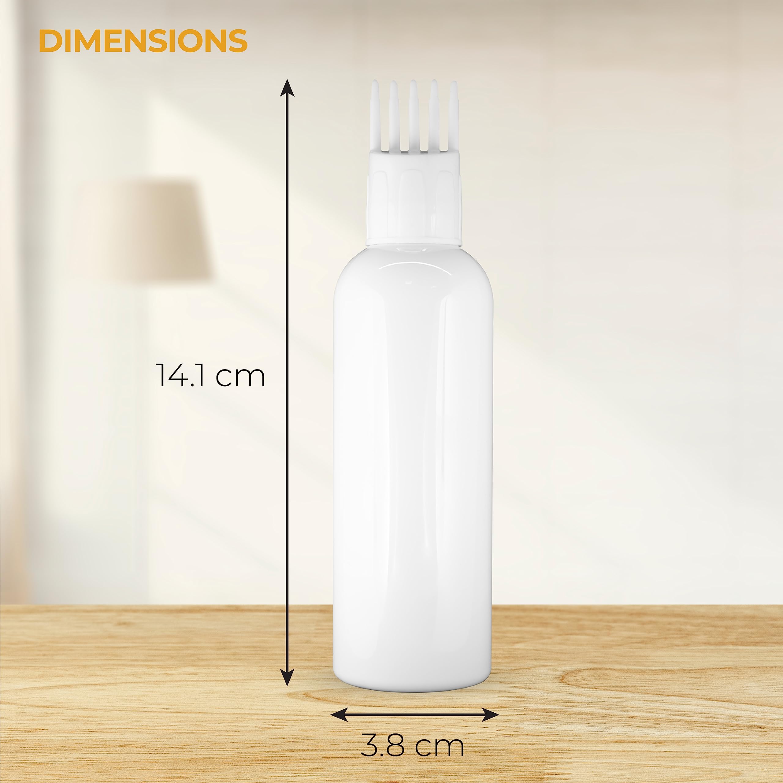 MAPPERZ Empty Cylindrical Applicator Bottle with Root Comb - 1oz Hair Oil, Shampoo, Medicine & Dye Applicator Brush Bottle - Perfect for At-Home Hair Treatments & Salon Styling (White, 1PC)
