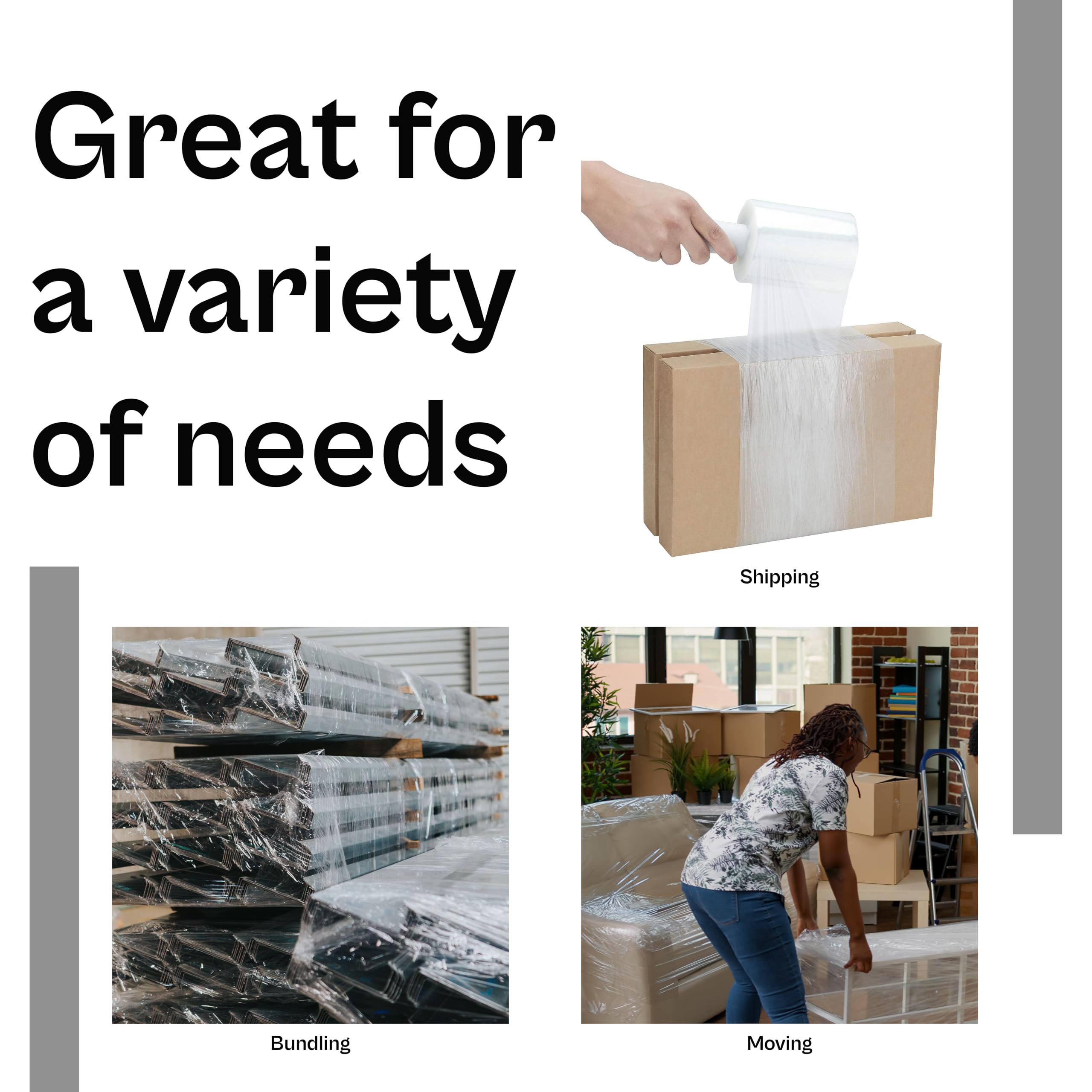 Mini Stretch Wrap with Handles for Packing & Moving - 24 Pack, 5