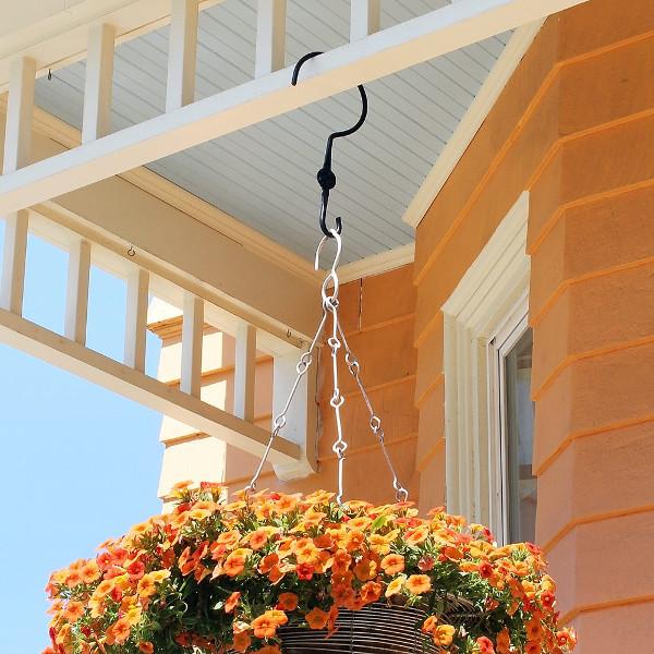 12 Inch Extender with Wide Hook - Heavy Duty 2 Pack for Hanging Plants, Lights, and Holiday Decorations
