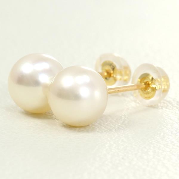 18K Yellow Gold Pearl Earrings for Women - Classic Elegant Stud Earrings for Wedding, Party & Everyday Wear