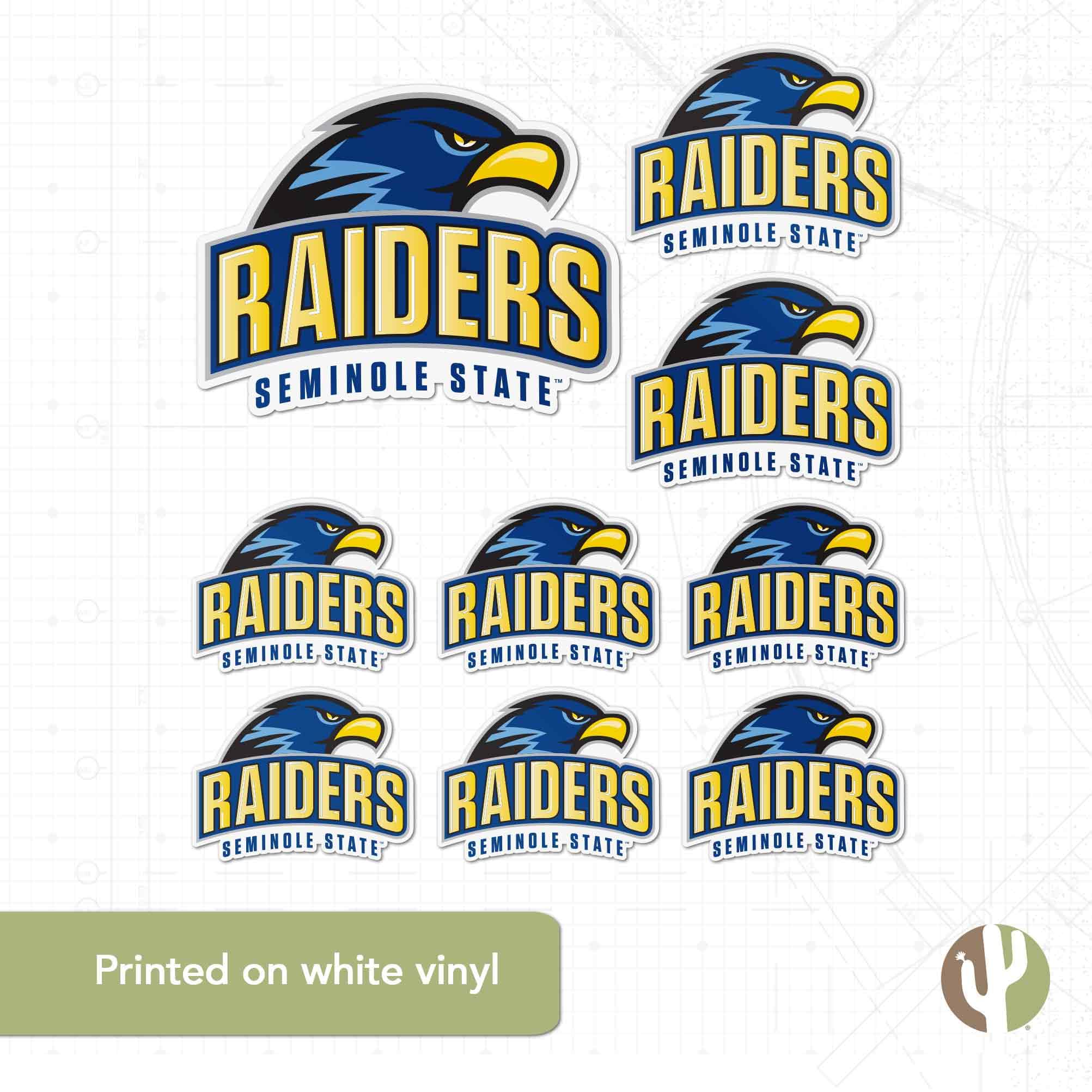 Desert Cactus Seminole State College Raiders Florida Vinyl Decals - Waterproof Stickers for Laptop, Water Bottle, Car & Scrapbook - Perfect for School Spirit, College Pride & DIY Crafts