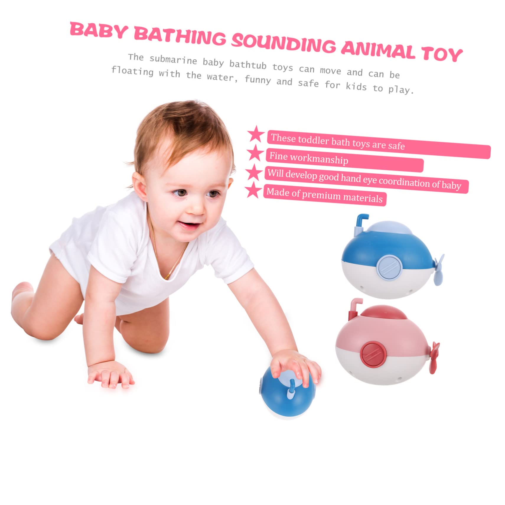 VICASKY 4-Piece Animal Bath Toys Set - Cute Crab Shaped Bathtub Toys for Toddlers & Kids - Non-Toxic ABS Plastic Bathing Fun for Baby Shower, Pool Party & Sensory Play