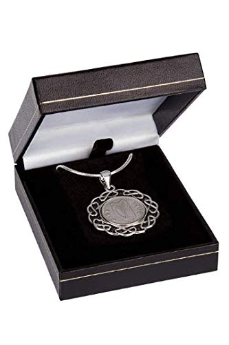Vintage 1948 Irish Threepence Rhodium Plated Pendant Necklace - Unique Birthday Gift for Women, Anniversary Present, Celtic Jewelry for Special Occasions