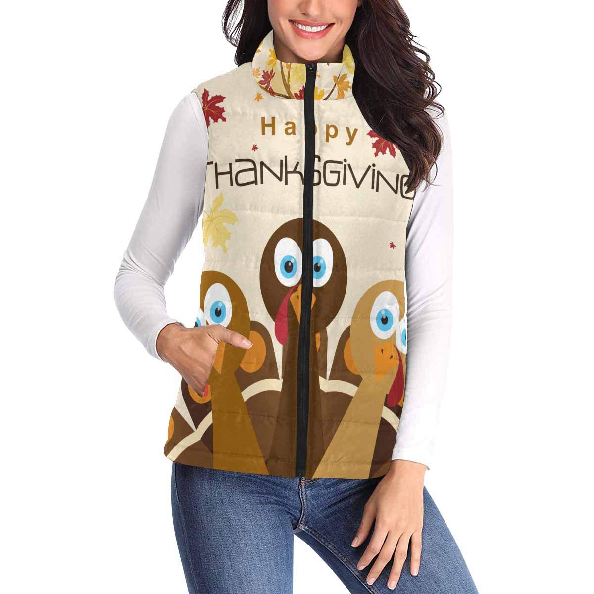 Women's Casual Abstract Trees Print Zip-Up Padded Vest with Pockets | Lightweight Spring Jacket for Outdoor Activities & Daily Wear