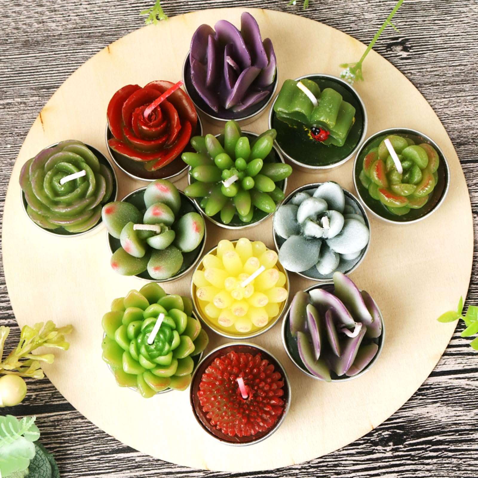 AIXIANG 12Pcs Realistic Cactus Candles - Mini Succulent Wax Candles for Wedding Favors, Bridal Shower Gifts, Party Decorations - Perfect for Table Centerpieces, DIY Crafts & Home Aromatherapy