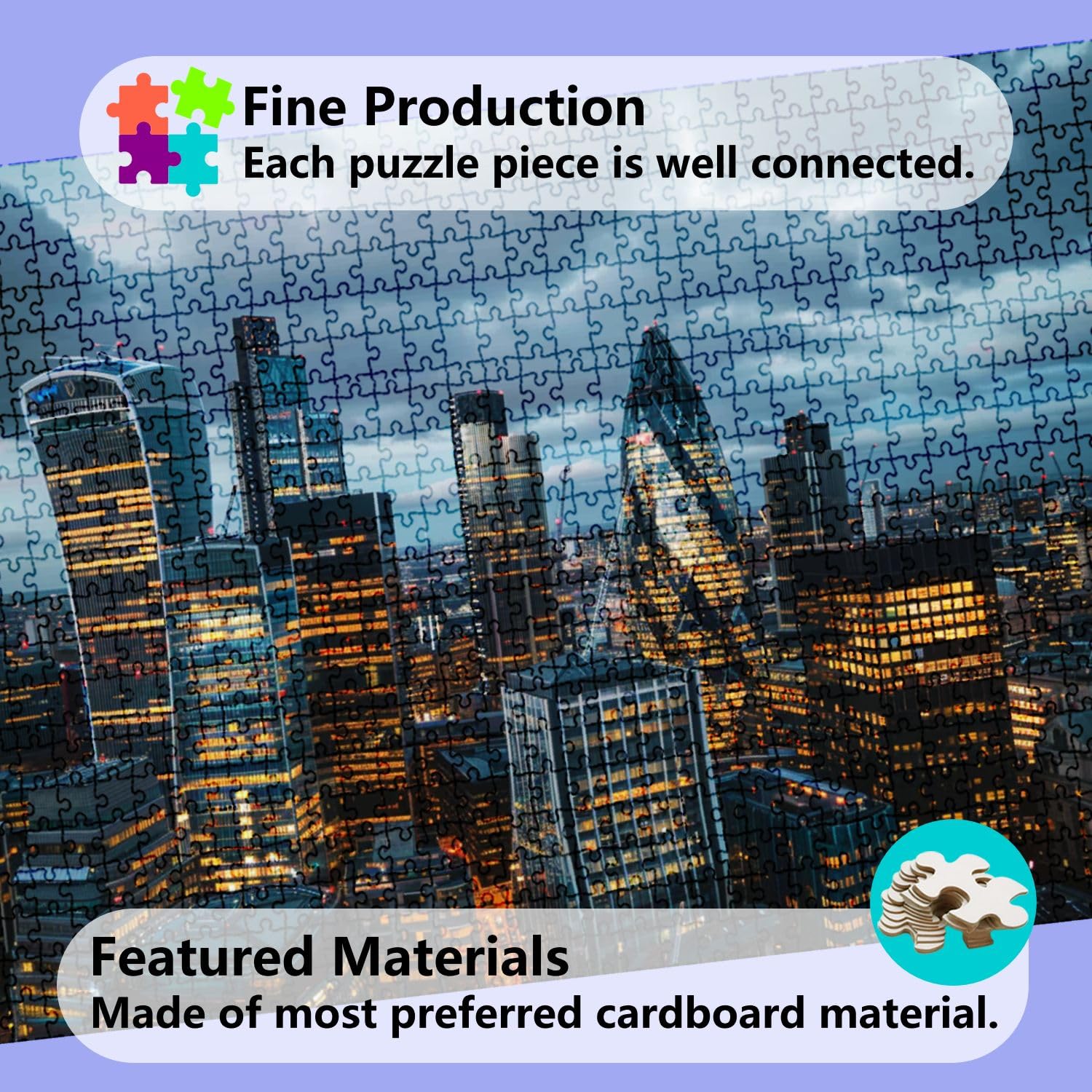 1000 Piece Jigsaw Puzzle - Stunning UK Skyline Night Scene for Adults & Families | Wooden Puzzle Toy, Educational Game, Home Decor | Perfect for Relaxation, Family Bonding & Wall Art
