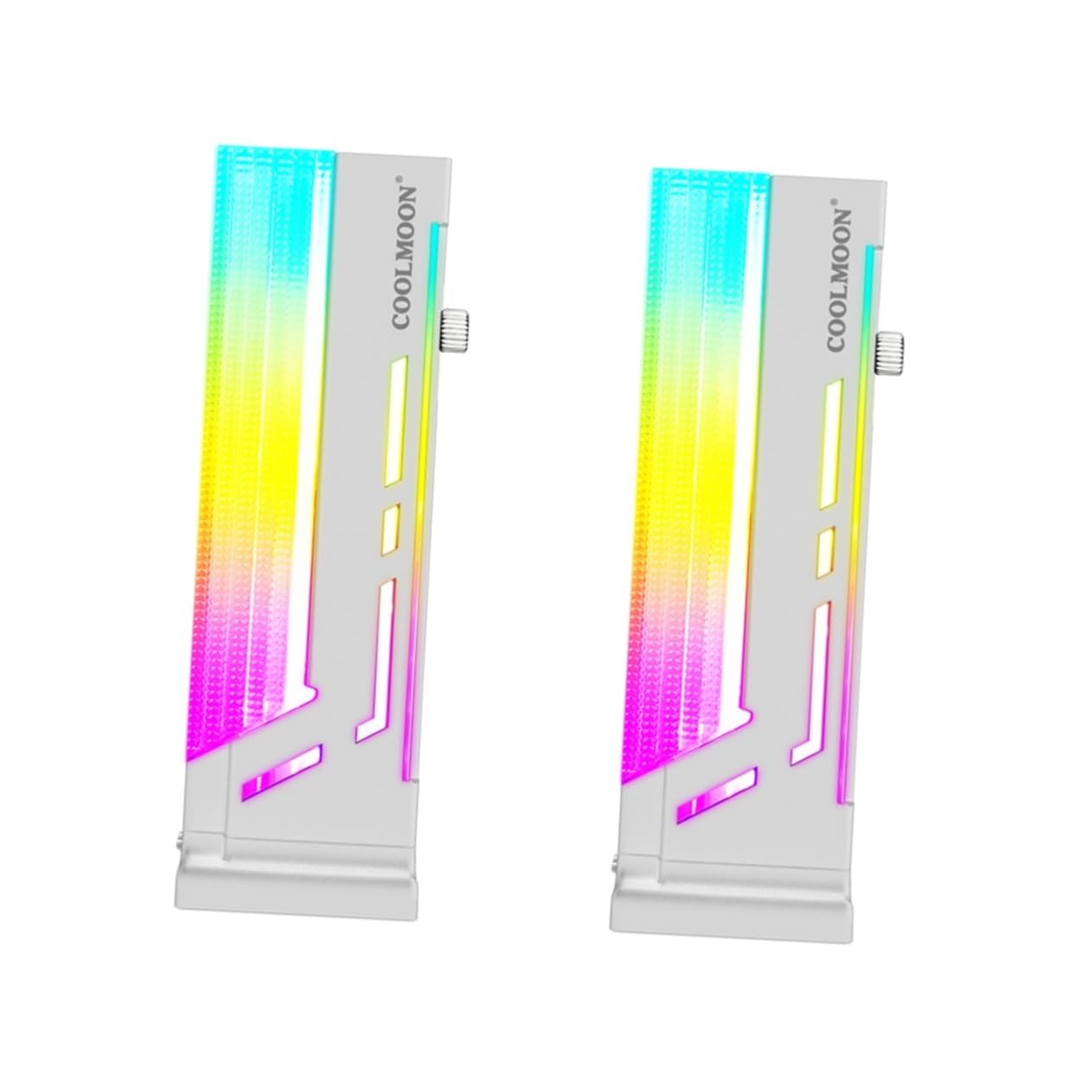 2-Pack Uonlytech Aluminum Alloy Magnetic GPU Bracket - White Computer Case Graphics Card Support Stand Holder for PC Gaming Setup | Perfect for Gaming Rigs, Workstations & Custom PC Builds