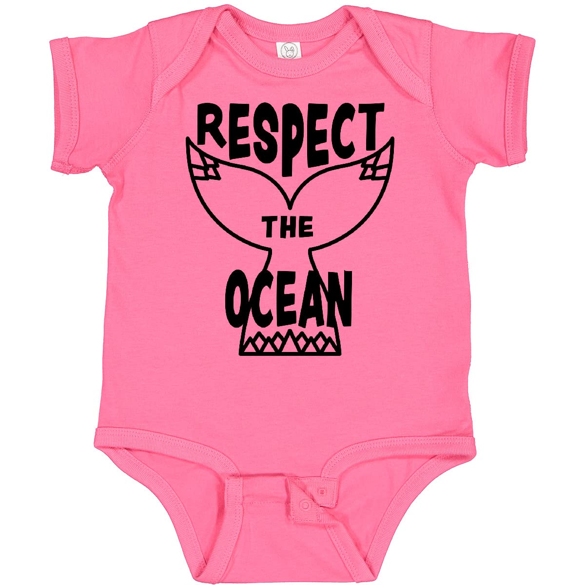 Inktastic Respect The Ocean with Whale Tail Baby Bodysuit - Cute Organic Cotton Onesie for Infants, Eco-Friendly Whale Design, Perfect for Beach Trips & Ocean Conservation Events