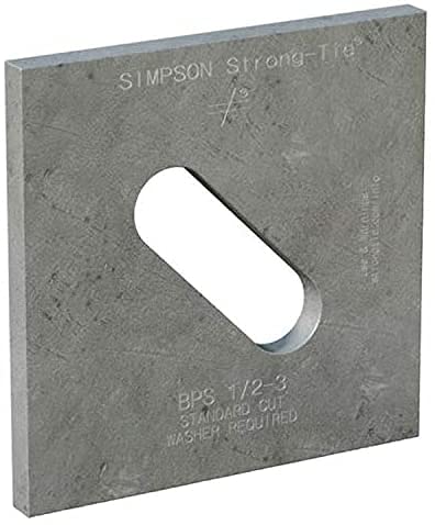 (100 Count) Simpson Strong-Tie BPS 1/2-3 1/2-Inch Bolt Diameter 3x3 Bearing Plate Slotted - Heavy Duty Construction Connector for Wood Framing, Deck Building, and Structural Support