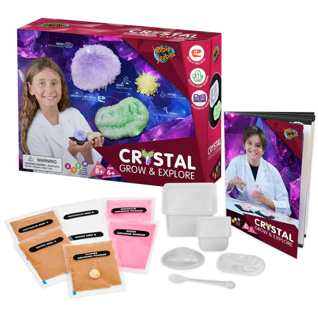 Crystal Grow & Explore Kit - Science Experiment for Kids, Grow Your Own Crystals at Home - Perfect for STEM Learning, Educational Gifts & Classroom Activities