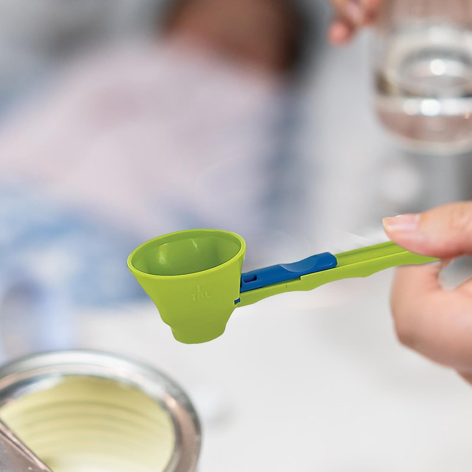 Eventerde 2-in-1 Funnel Measuring Spoon with Anti-Drip Design & Sliding Base - Perfect for Protein Powder, Baking Ingredients & Gym Supplements | Ideal for Kitchen, Bodybuilding & Meal Prep