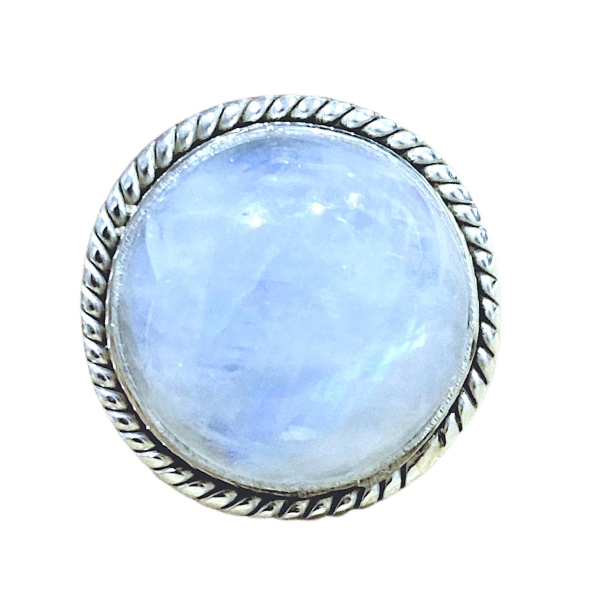 Laihas Large Blue Magic Twisted Moonstone Ring - Elegant Bohemian Jewelry for Women, Perfect for Parties, Weddings & Everyday Wear