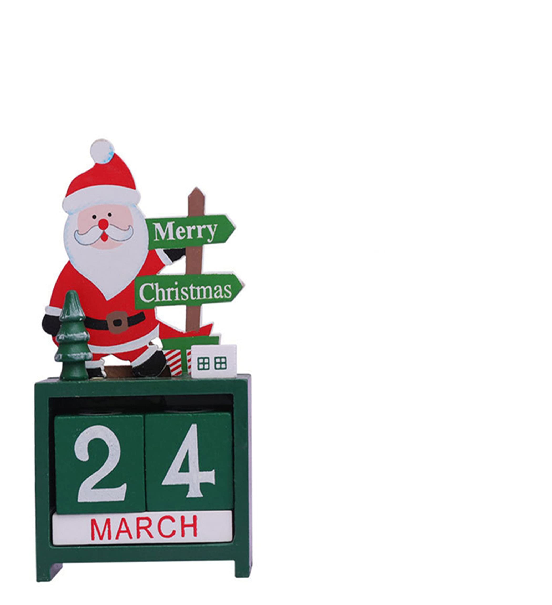 Wooden Advent Calendar for Christmas - Santa Claus DIY Countdown Calendar with Number Date Blocks, Festive Holiday Home Decor & Gift Idea | Perfect for Xmas Tree Decorations, Office Desk, and Family Countdown Traditions