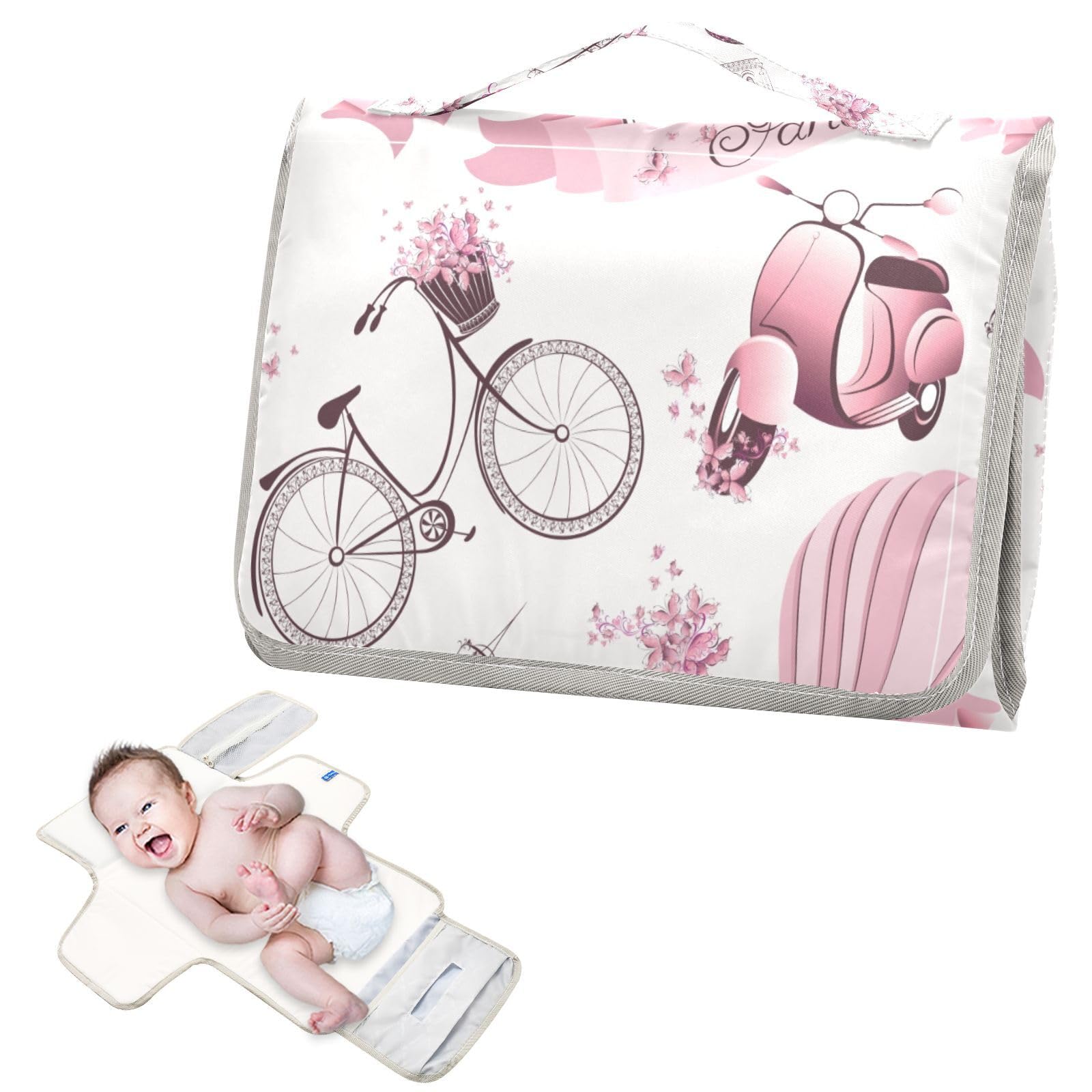 Portable Baby Changing Pad - Foldable Waterproof Travel Diaper Changing Station with Built-in Pillow | Perfect for On-the-Go Parents, Airplane Travel, and Outdoor Adventures | Ideal Baby Shower Gift for Newborns & Unisex Infants