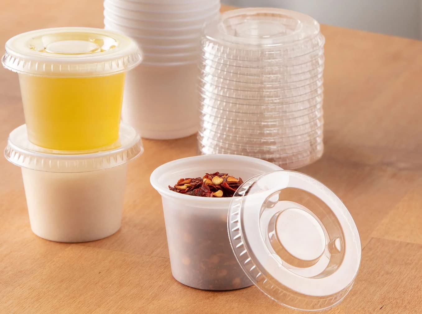 Oasis Supply 1 oz Clear Plastic Disposable Portion Cups with Lids - 250 Sets of Soufflé & Jello Cups for Food Storage, Meal Prep, and Party Serving | Perfect for Restaurants, Catering, and Home Use