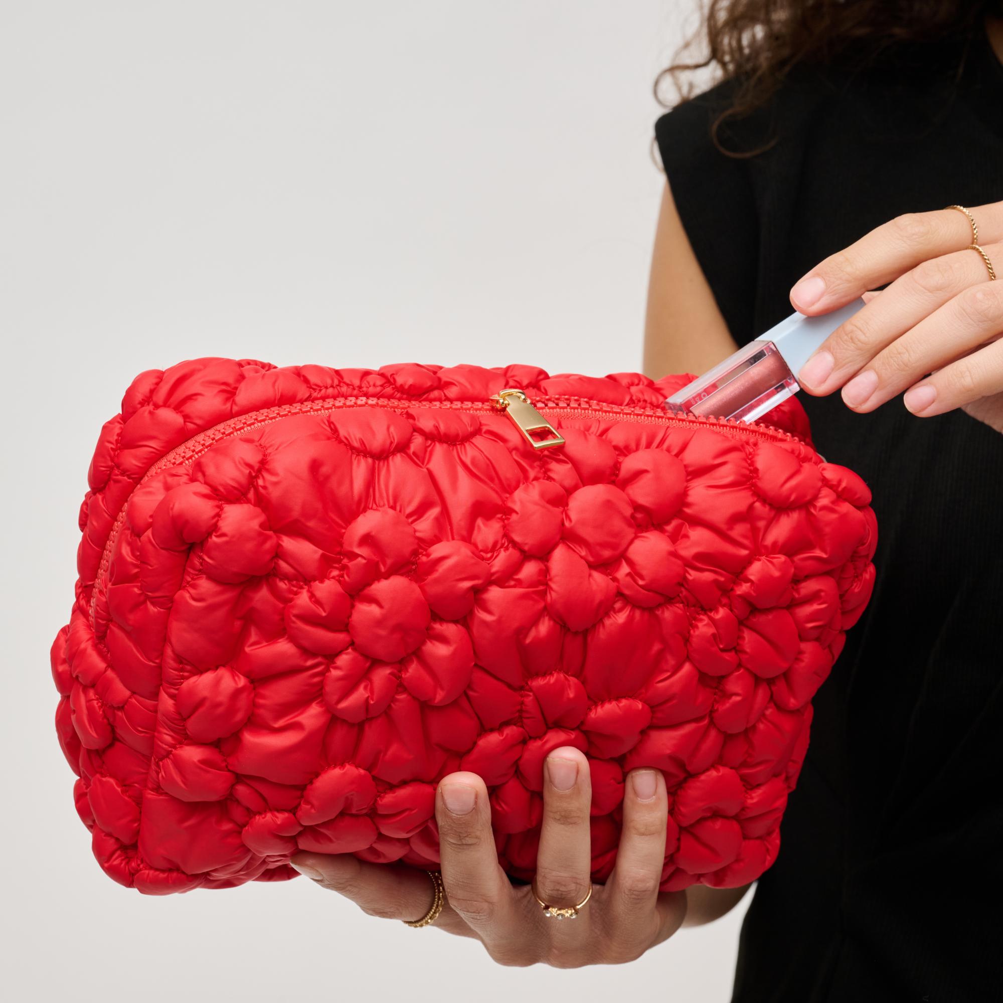 Flora Pop Nylon Cosmetic Pouch - Waterproof Makeup Bag for Travel, Gym & Daily Essentials | Cute Organizer for Toiletries, Brushes & Beauty Products