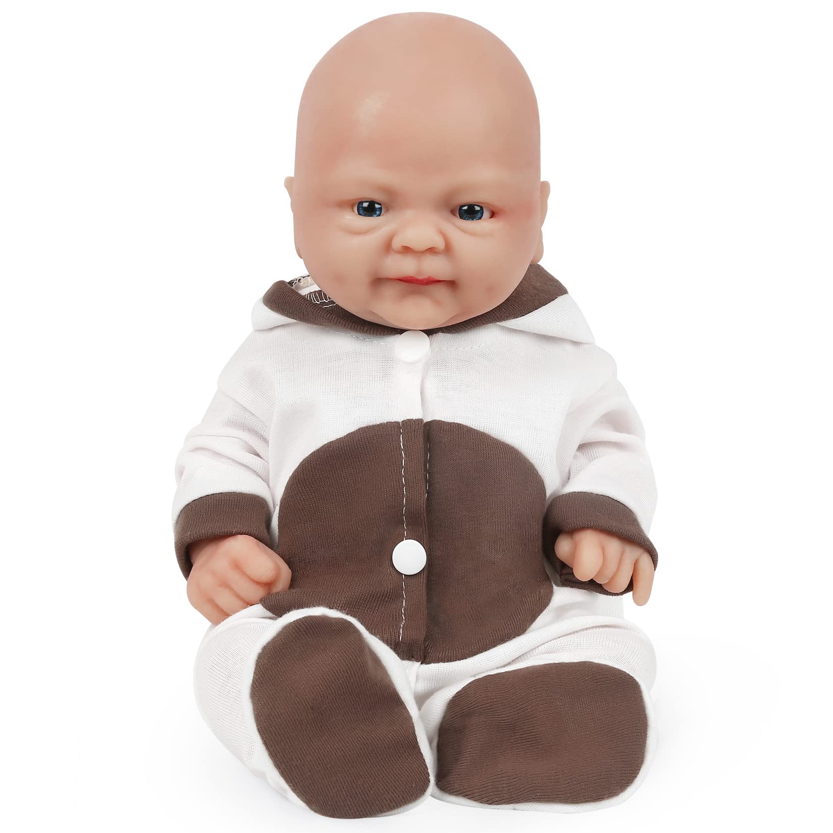 Vollence 14 Inch Realistic Full Body Silicone Baby Doll - Soft Lifelike Newborn Girl Doll with Bald Head (Not Vinyl) - Perfect for Collectors, Gift Giving, Nursery Decor & Role Play