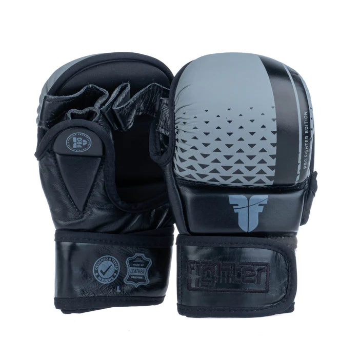 Professional MMA Fighter Gloves - Black/Gray FMGL PRO 002 for Training, Sparring & Competition