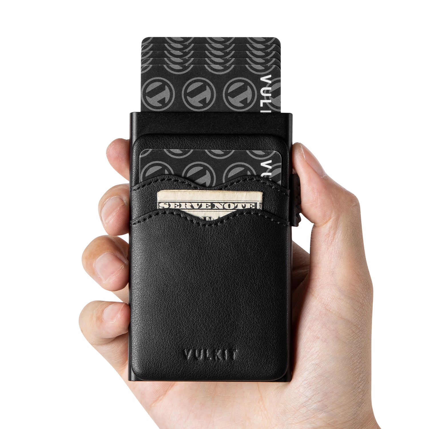VC303 Minimalist Leather Card Holder with Extra Pocket for Cash & Coins - Slim RFID Blocking Wallet for Men & Women (Perfect for Travel, Everyday Use & Gift)