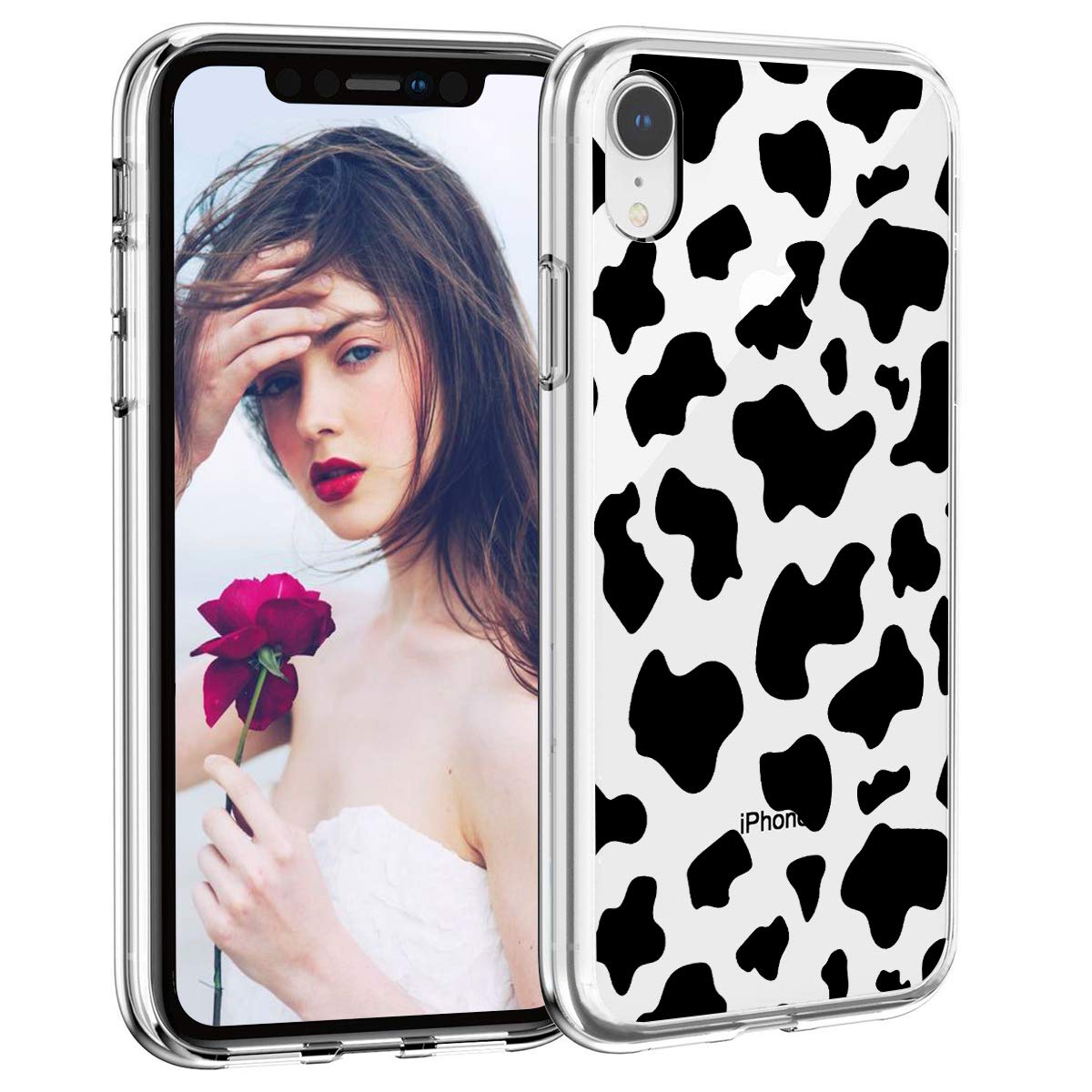 Cute Cow Print iPhone 6/6s Case - Slim Soft TPU Clear Protective Cover with Anti-Scratch Bumper | Perfect for Farm Lovers, Country Style & Everyday Protection
