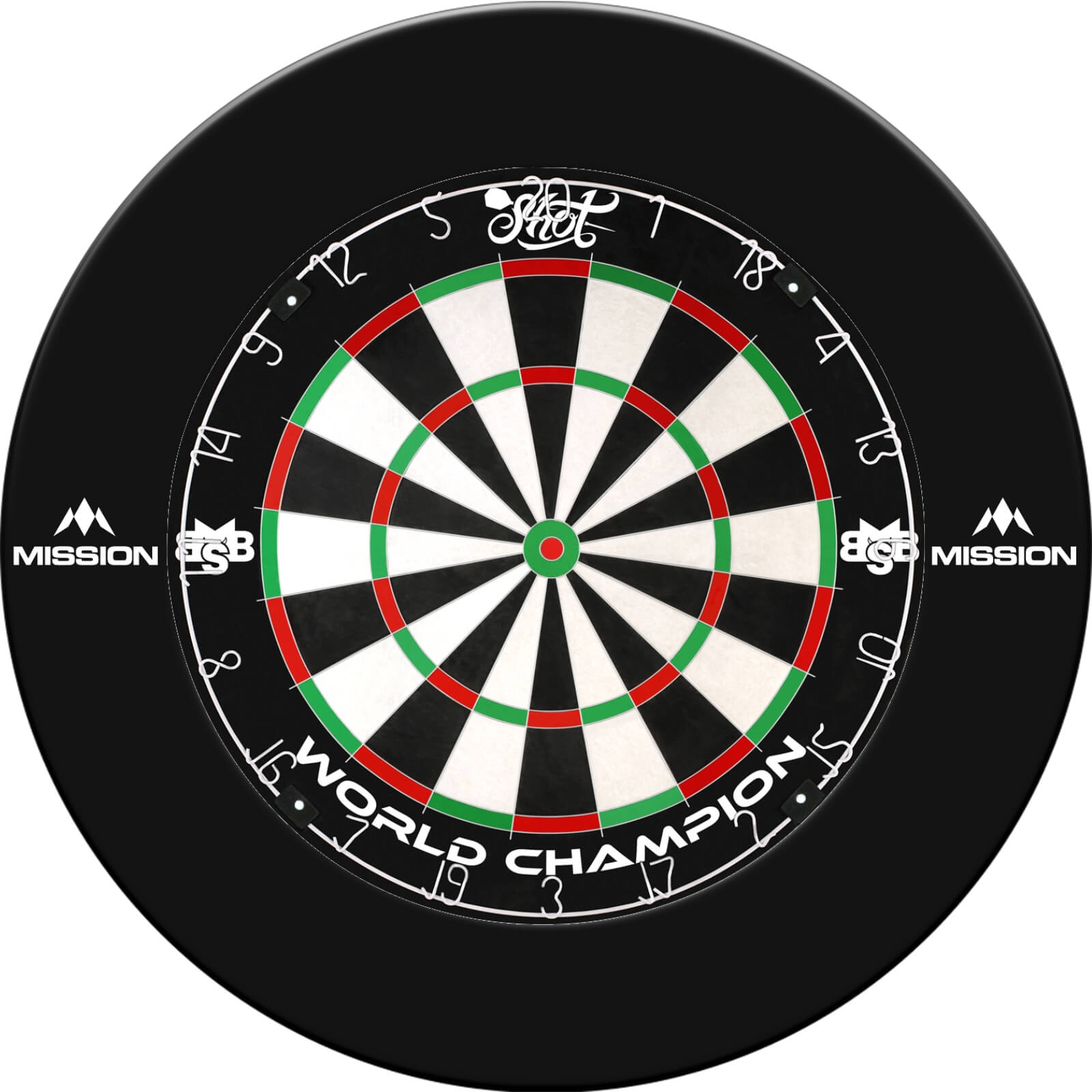 Mission Printed Dartboard Surround & Dartboard Bundle - Premium Quality Darts Set for Home & Pub Games - Perfect for Game Rooms, Bars, and Family Fun Nights