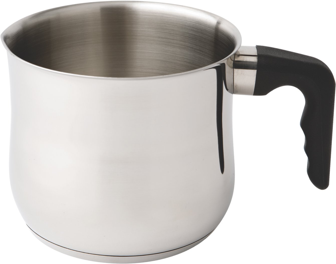 Premium 1020 Stainless Steel Milk/Sauce/Boiling Pot with Heat-Resistant Bakelite Handle - 15cm Silver Kitchen Cookware for Coffee, Tea, Soup & Pasta Cooking