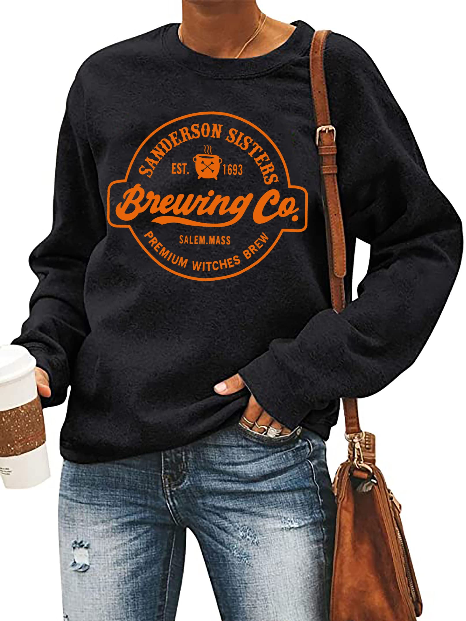 LHBNK Halloween Squad Sweatshirt for Women - Hocus Pocus Sanderson Sisters Long Sleeve Pullover Top | Cute Halloween Costume & Fall Fashion Outfit