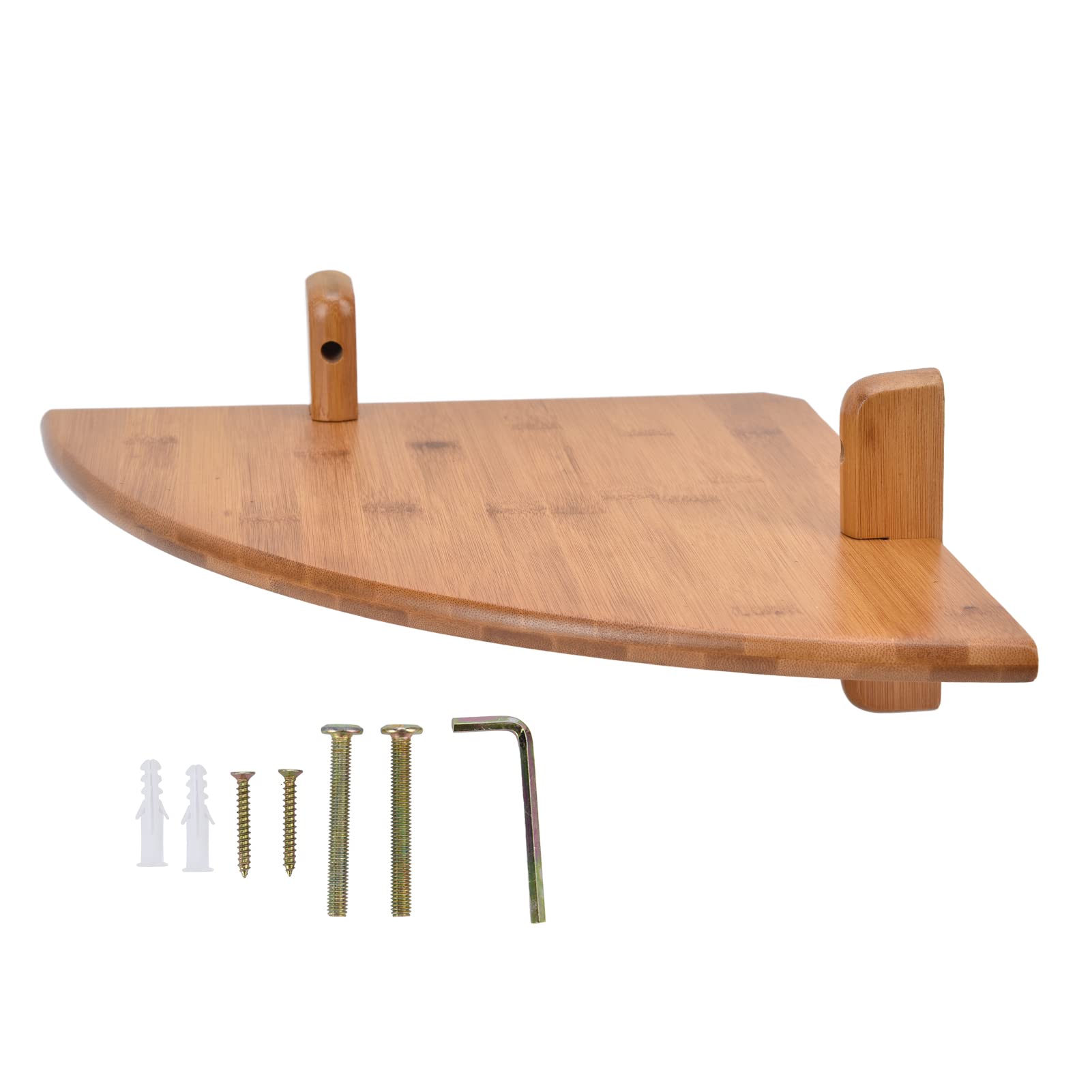 Haofy Wood Corner Shelf - Wall Mounted Bamboo Corner Shelf for Living Room, Bathroom, Bedroom - Home Decor & Storage Solution for Small Spaces