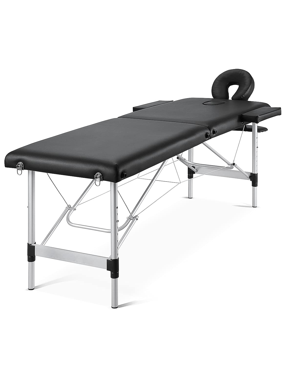 Portable Massage Table 84 Inch - 2 Section Adjustable Lash Bed, Facial & SPA Bed with Full Accessories - Lightweight Aluminum Frame for Home & Professional Use | Perfect for Massage Therapists, Estheticians & Salon Treatments