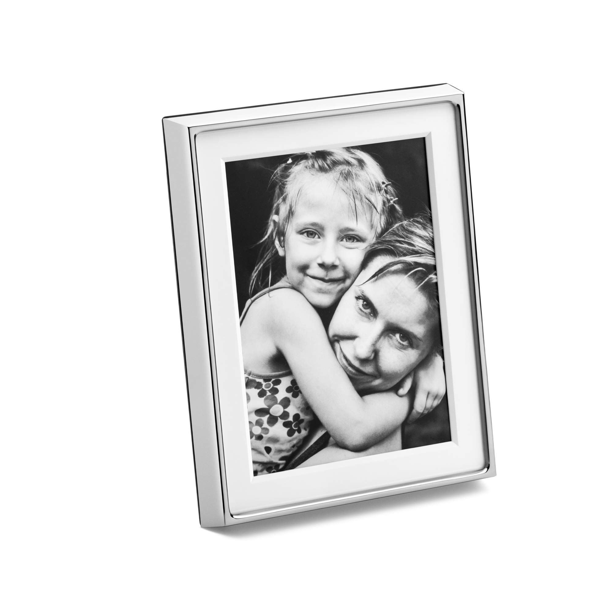 Georg Jensen Deco 7x9 Inch Picture Frame - Elegant Silver Photo Frame for Wall or Tabletop Display - Perfect for Home Decor, Wedding Photos, and Office Gifts