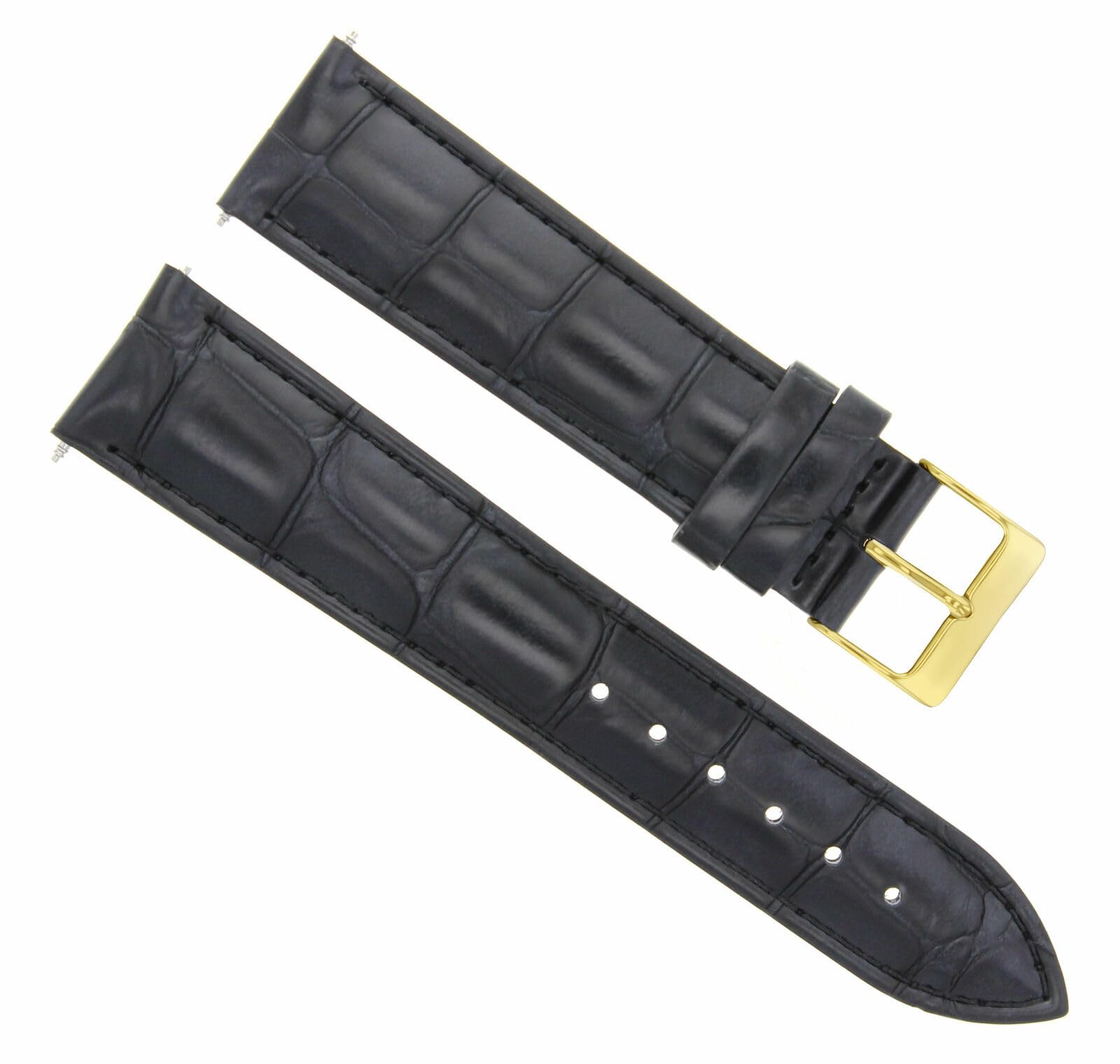 22mm Italian Leather Watch Band Strap for Montblanc Timewalker - Premium Replacement Strap with Gold Buckle | Dress Watches, Business Attire, Formal Occasions