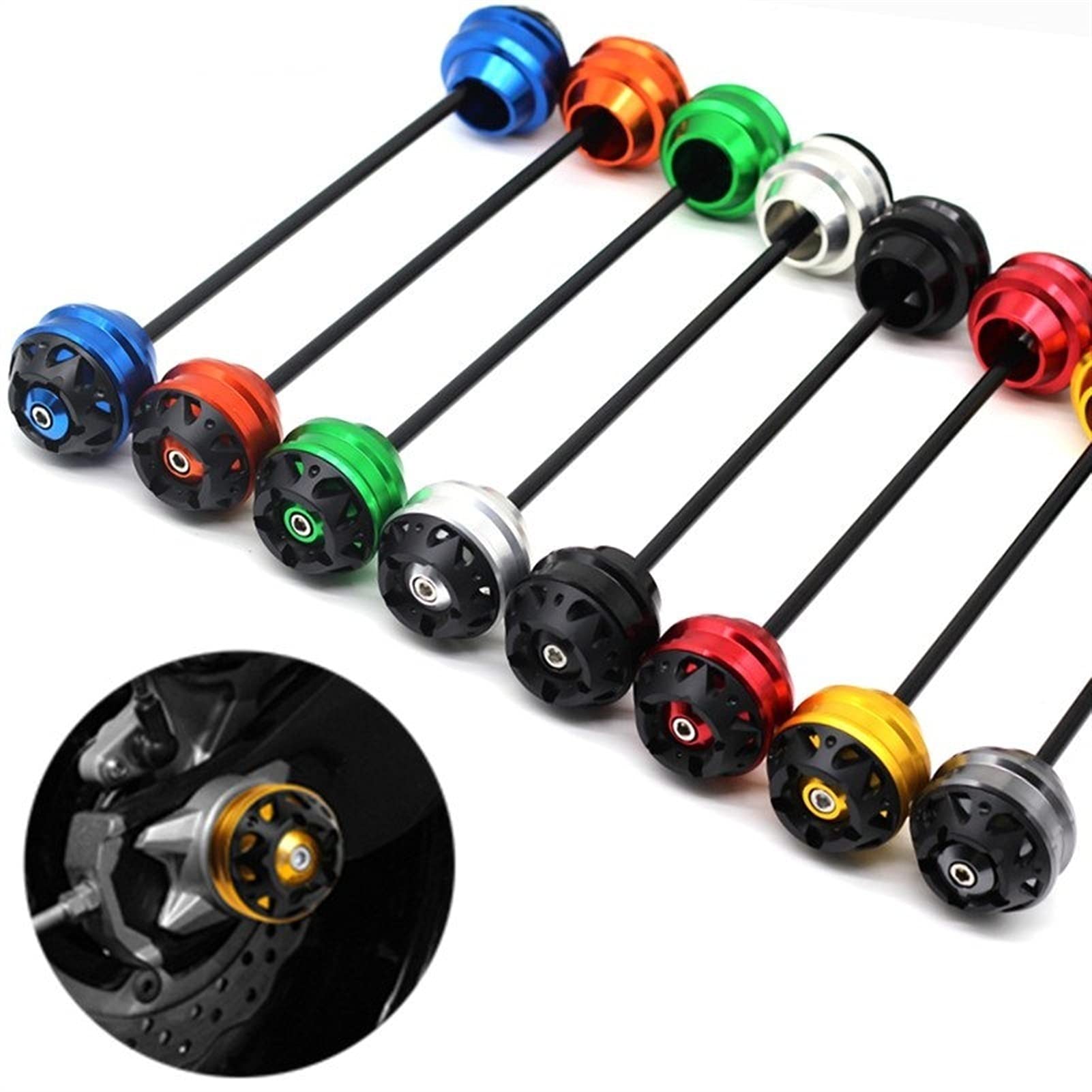 BMW K1200S K1200GT K1200R Motorcycle Crash Sliders - CNC Machined Front Axle Fork Wheel Protectors for Enhanced Fall Protection | Ideal for Highway Riding, Urban Commuting & Track Days