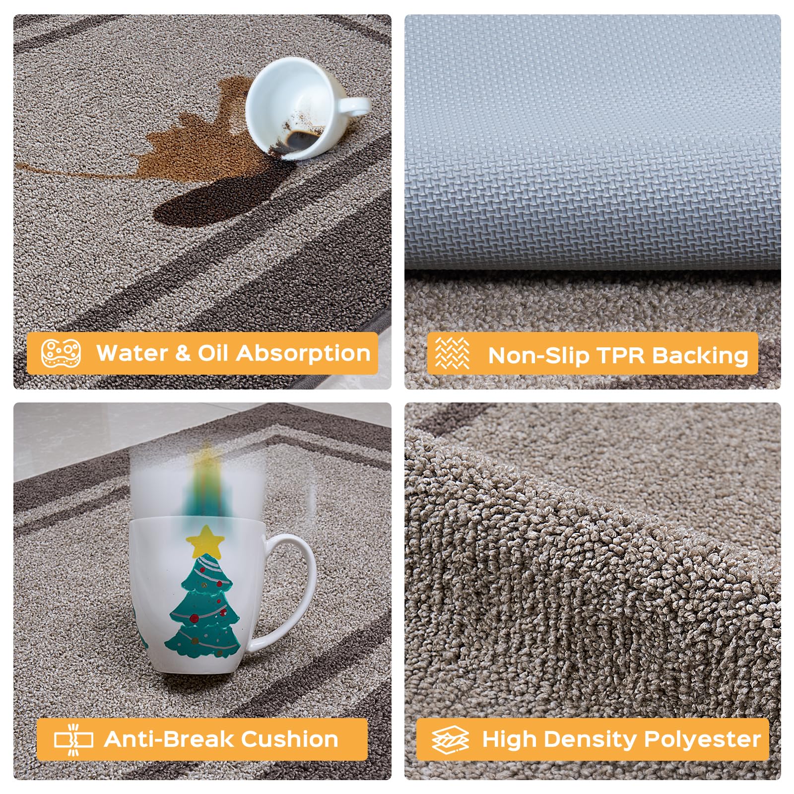Non-Slip Kitchen Rugs Set (24