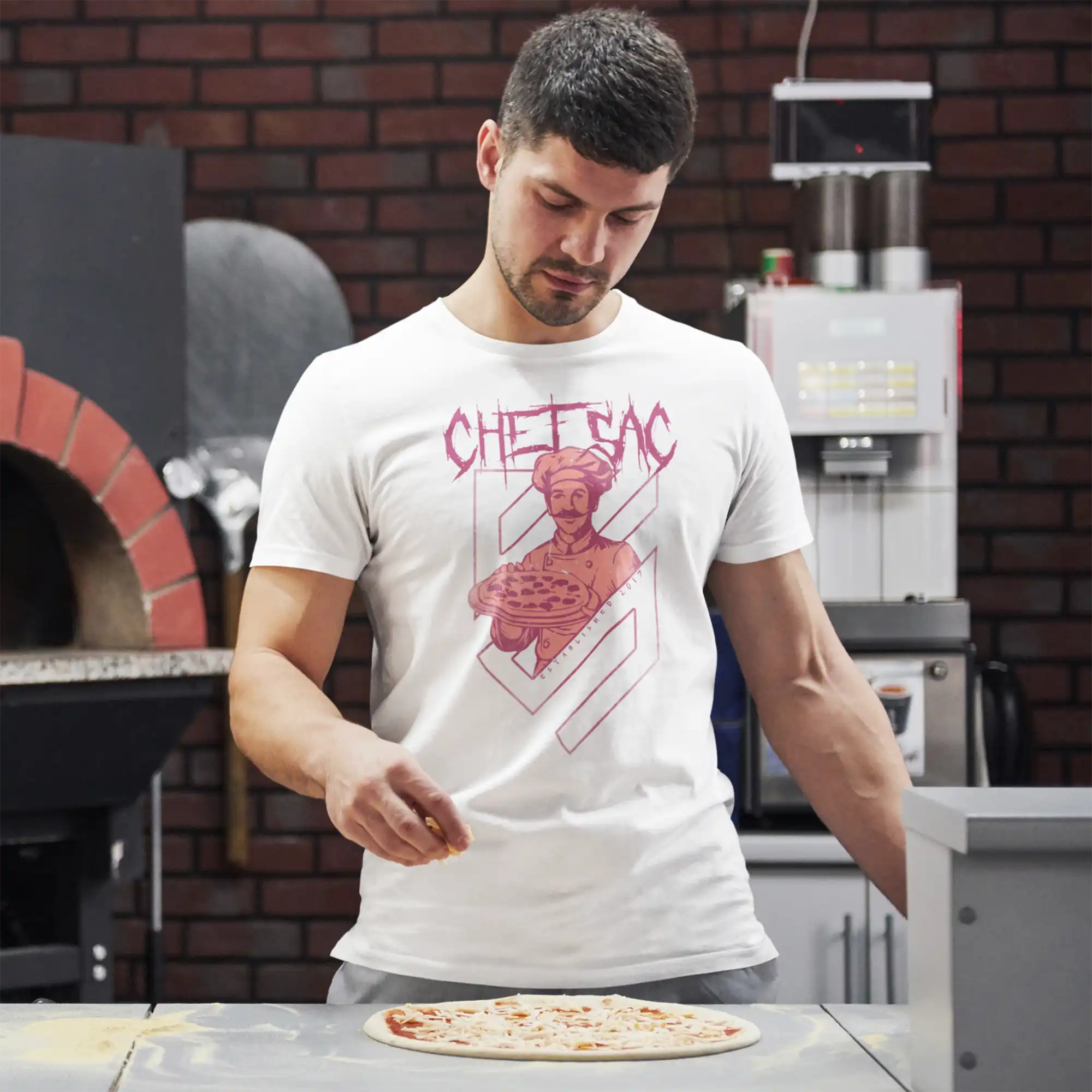 Premium Metal Pizza Chef T-Shirt - Funny Pizza Lover Gift for Men & Women - Perfect for Cooking, Baking & Pizza Parties