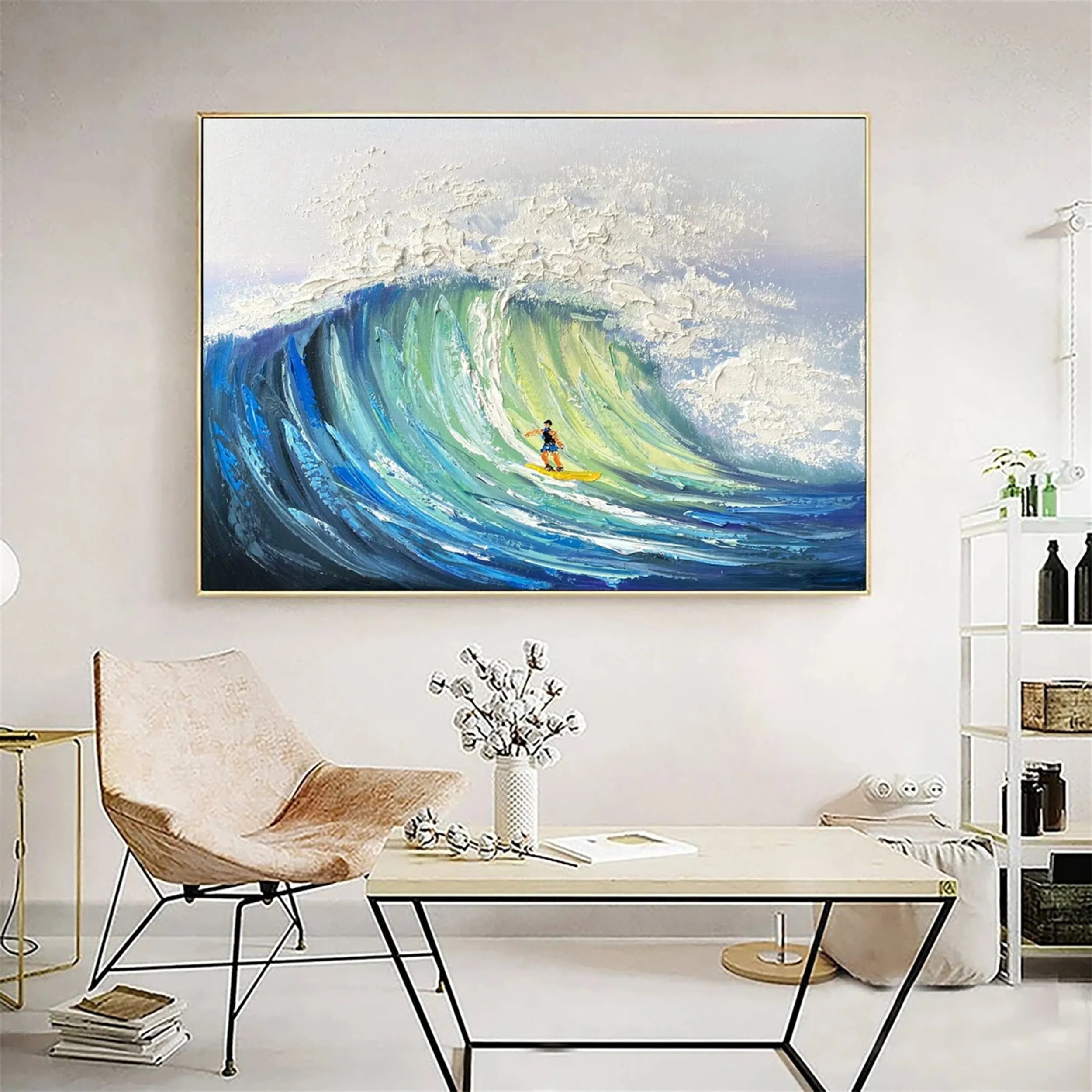 Ocean and Sky Painting #OS124 - Stunning Coastal Wall Art for Home & Office Decor - Perfect for Living Rooms, Bedrooms, and Beach House Interiors