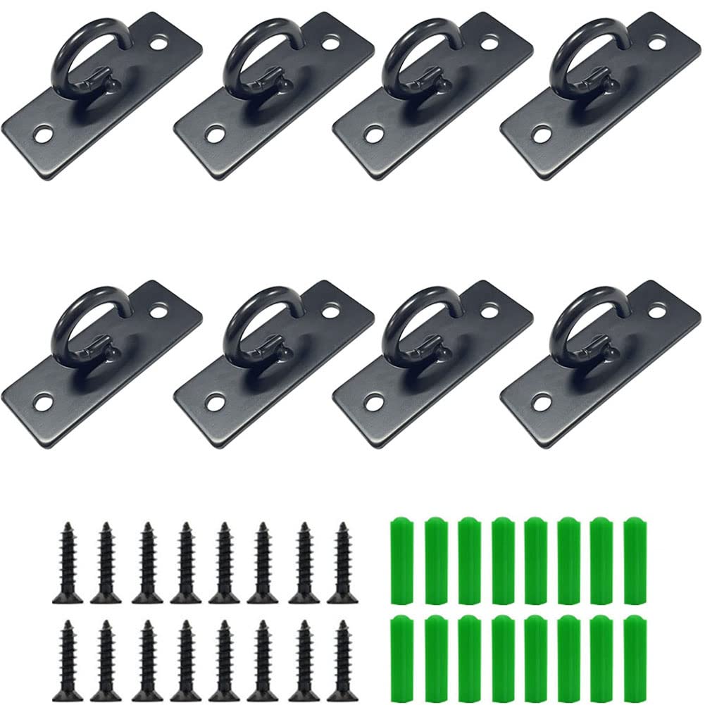 8 Pcs Heavy Duty Resistance Bands Wall Anchors - Ceiling & Wall Mount Exercise Anchors for Strength Training, Battle Ropes, Pull-Up Assist - Perfect for Home Gym & CrossFit Workouts