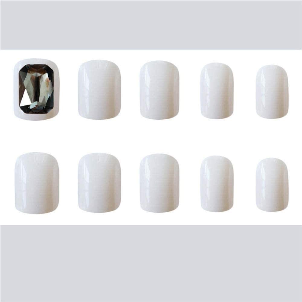 HUIL False Nails with Black Gems - Elegant Wedding Nail Art for Brides | Perfect for Bridal Showers, Engagement Photos & Special Occasions