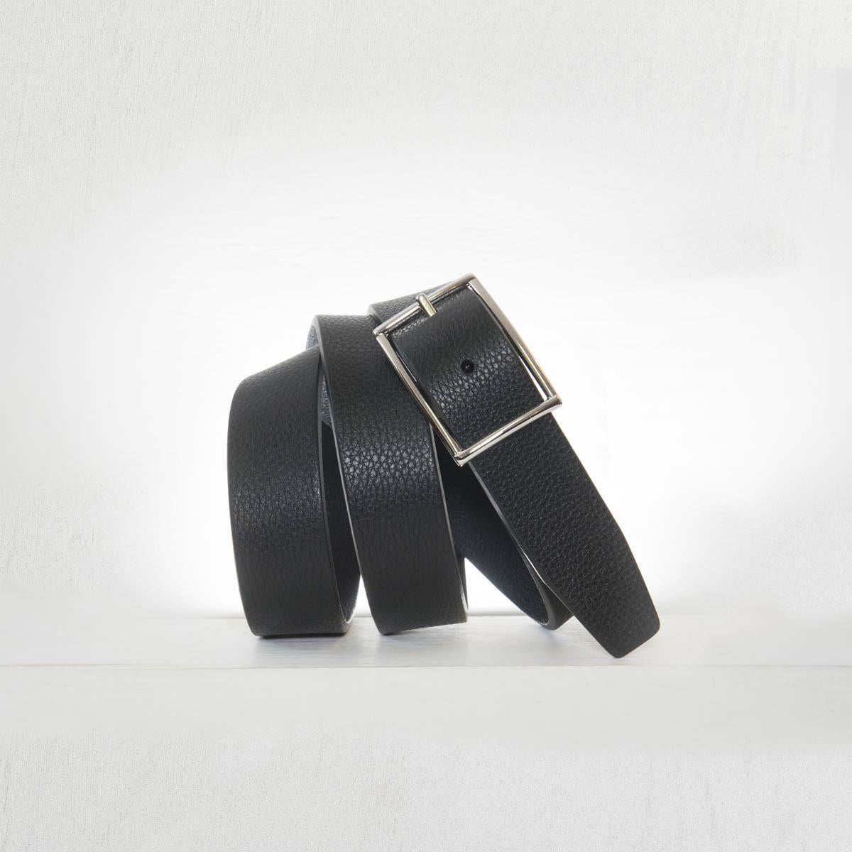 3.5cm Genuine Leather Belt for Men - Classic Black Grain Texture Dress Belt - Perfect for Office, Business Attire & Formal Occasions