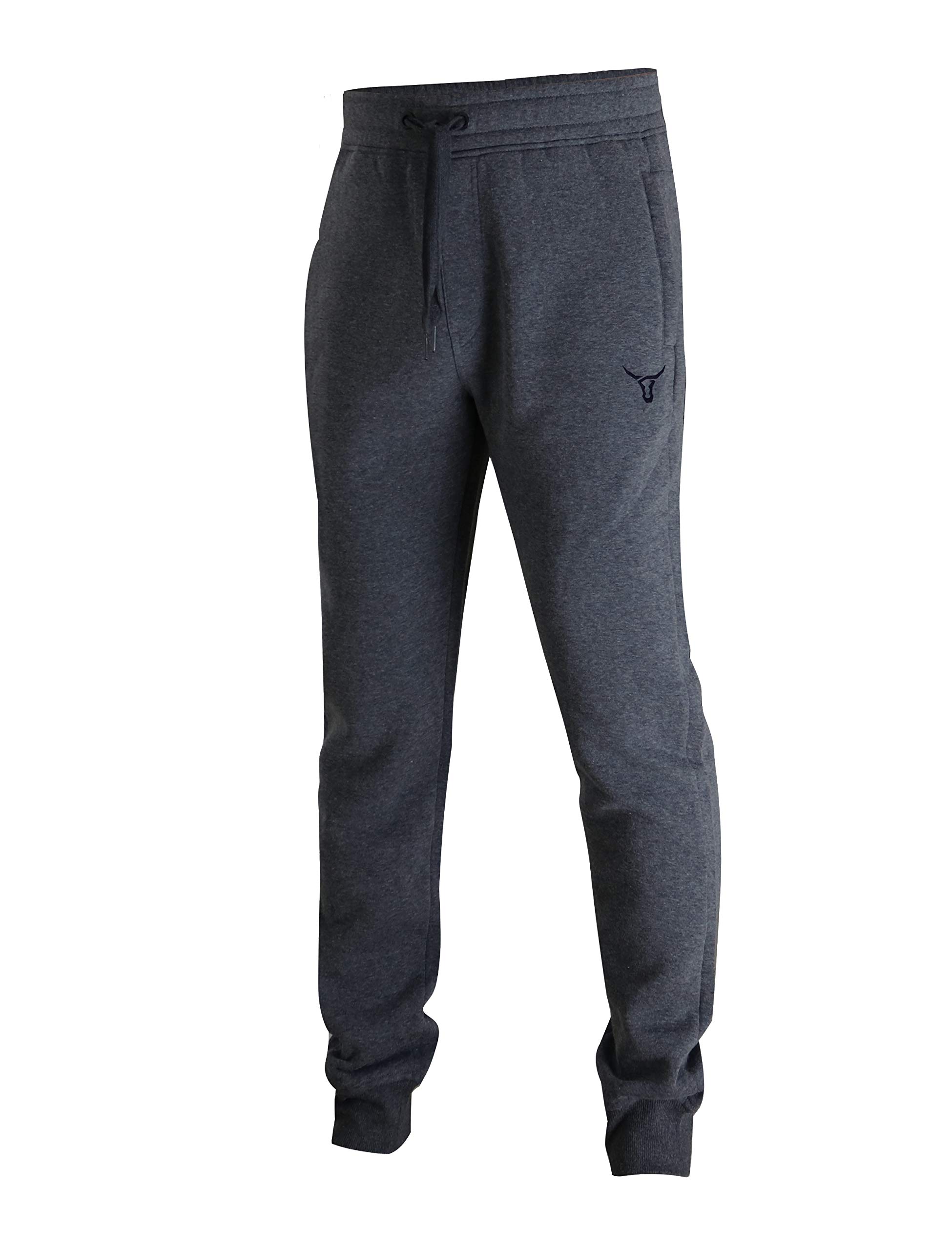 SCREENSHOT Men's Premium Slim Fleece Jogger Pants with Zipper Pockets - Athletic Workout Gym Sweatpants for Running, Training & Lounge Wear