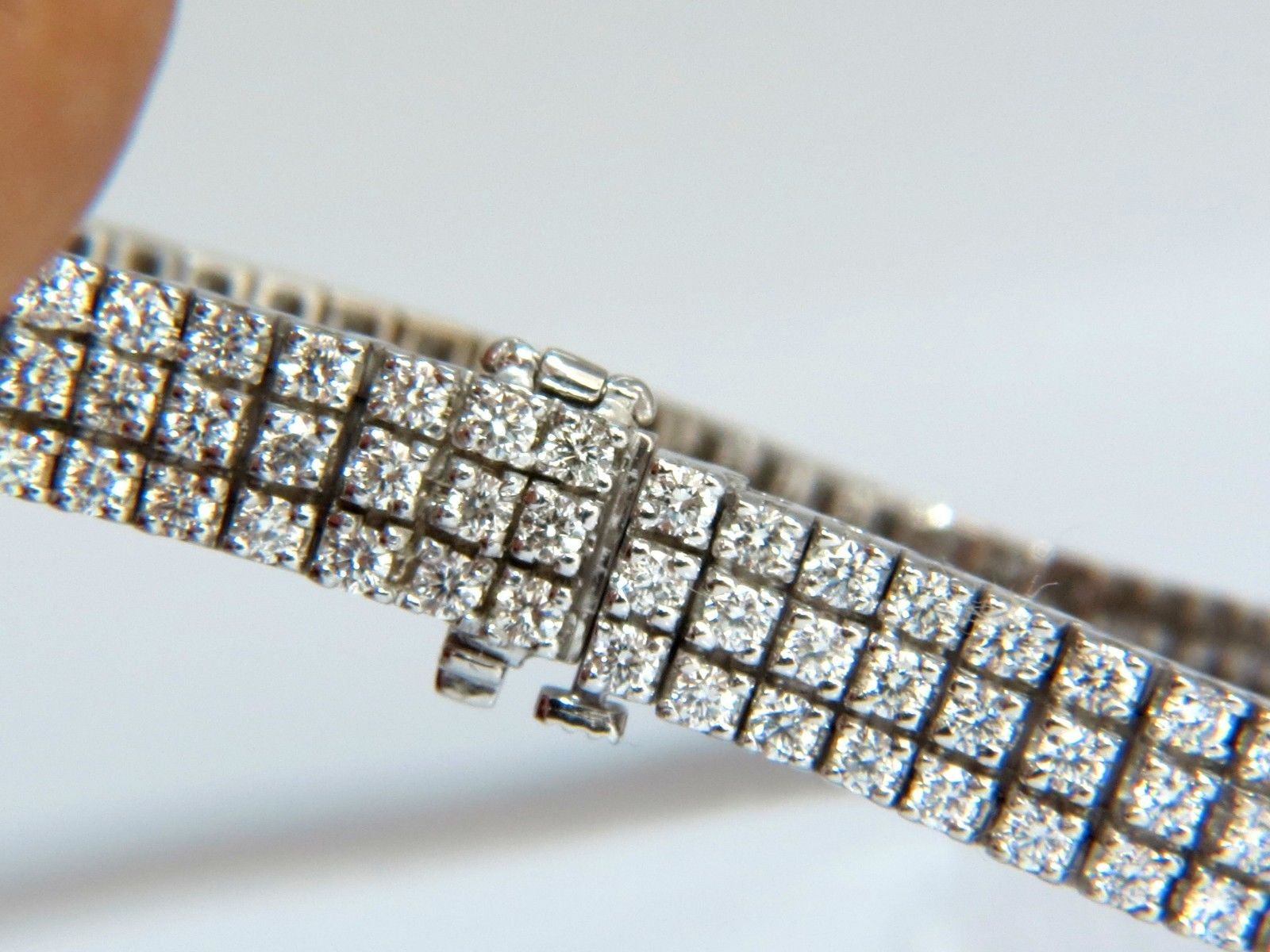 5.50ct Natural Round Brilliant Diamond Tennis Bracelet in 14K White Gold - Elegant Three Row Design for Women, Perfect for Weddings, Anniversaries & Special Occasions