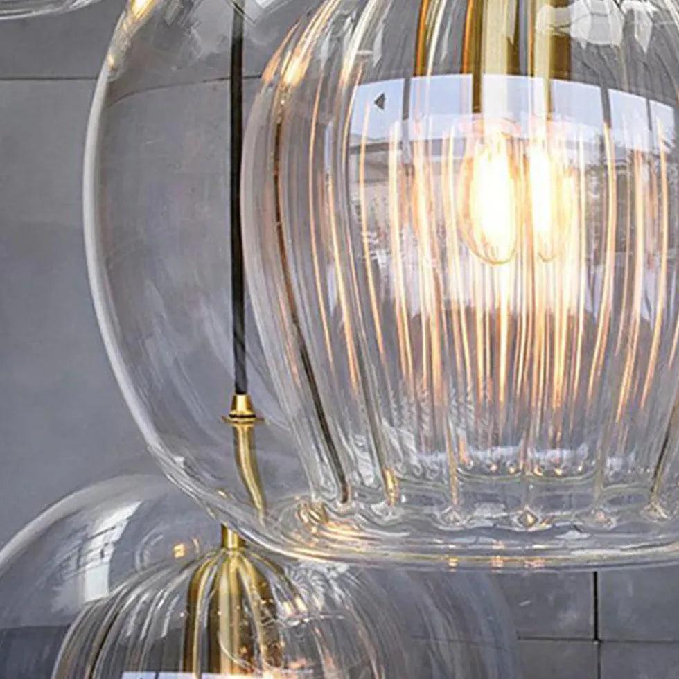Modern Clear Glass Bubble Pendant Light for Dining Room - Elegant Hanging Chandelier for Kitchen Island, Breakfast Nook & Contemporary Home Decor