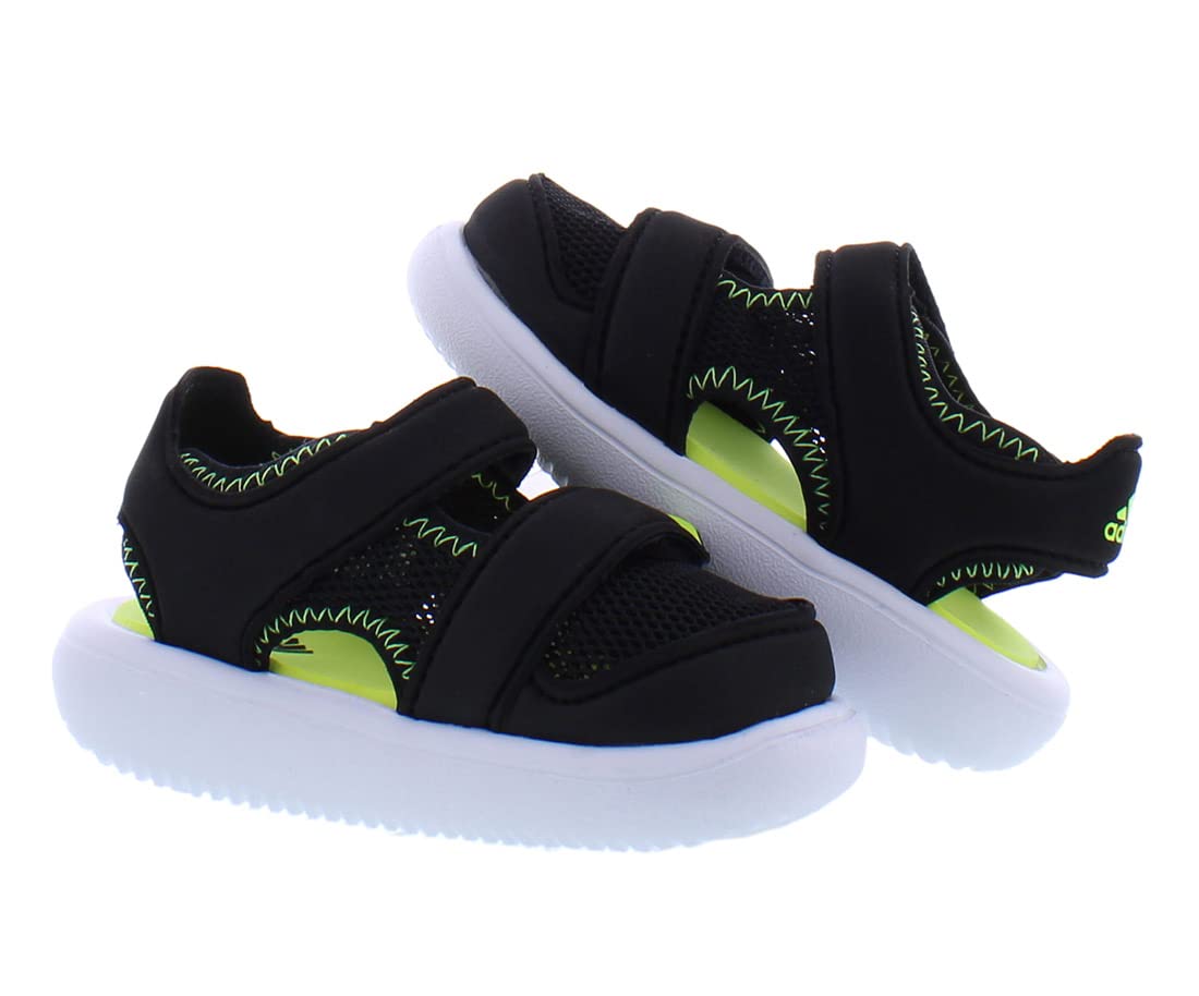 Adidas Water Sandal CT Baby Boys Shoes Size 4 - Black/Neon | Comfortable & Durable Water Shoes for Toddlers, Perfect for Beach, Pool & Outdoor Play