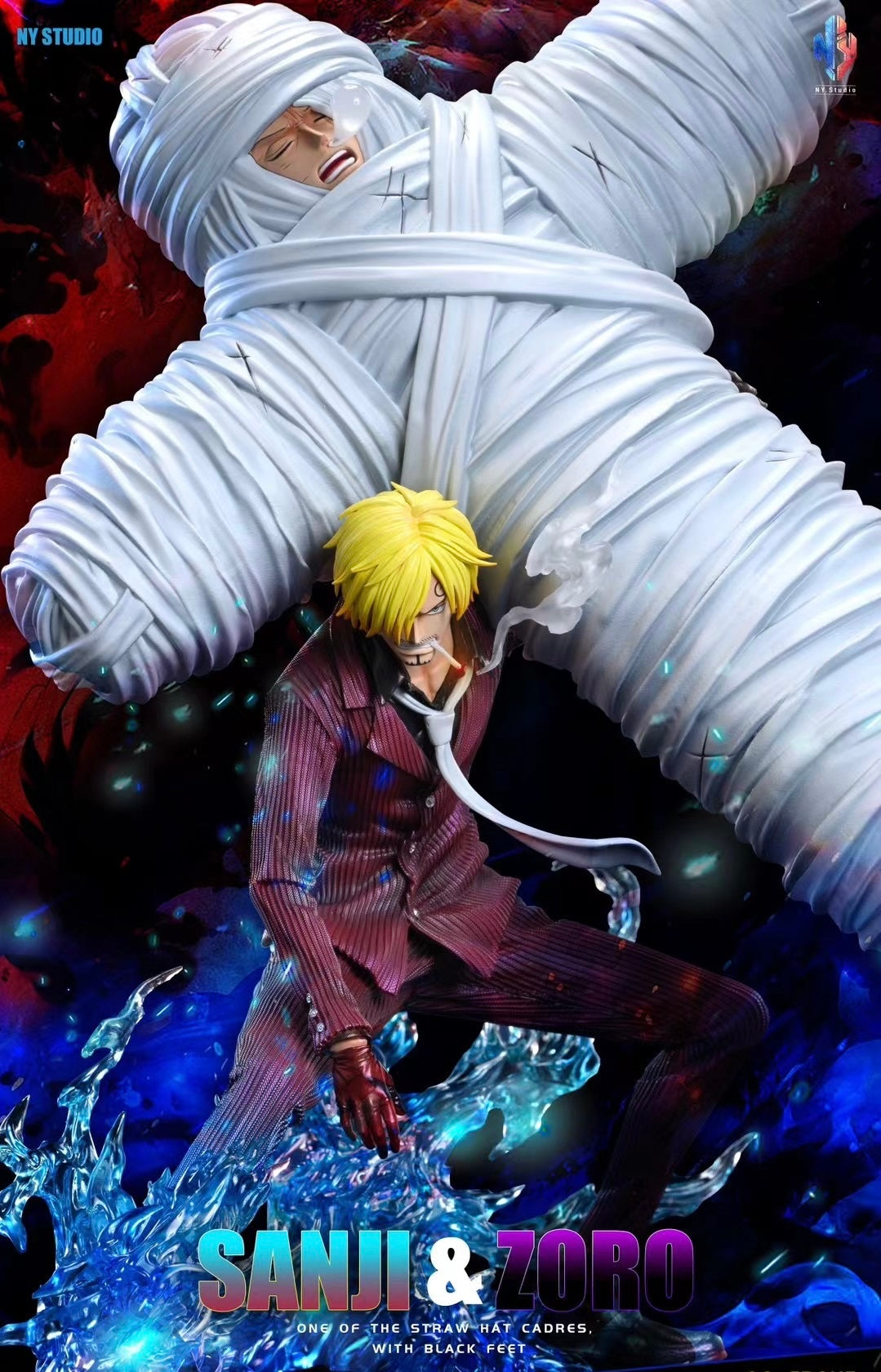 NY Studio Sanji Carrying Zoro 2.0 Anime Figure - One Piece Collectible for Fans, Home Decor & Gift Idea