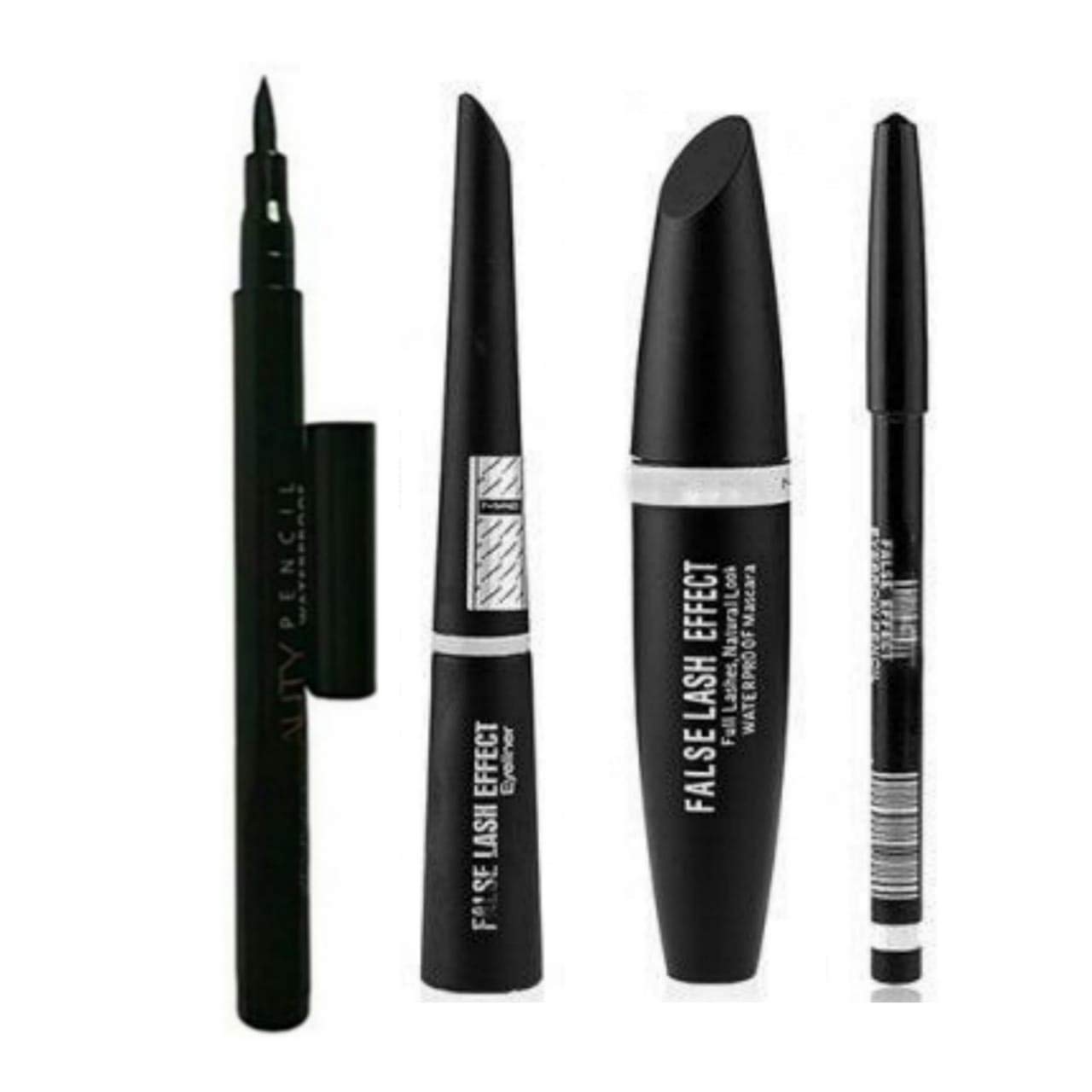 Cosmac Professional Waterproof Eyeliner, Mascara & Eyebrow Pencil Set - 4 Piece Makeup Kit for Long-Lasting Eye Definition | Perfect for Daily Wear, Parties & Special Occasions